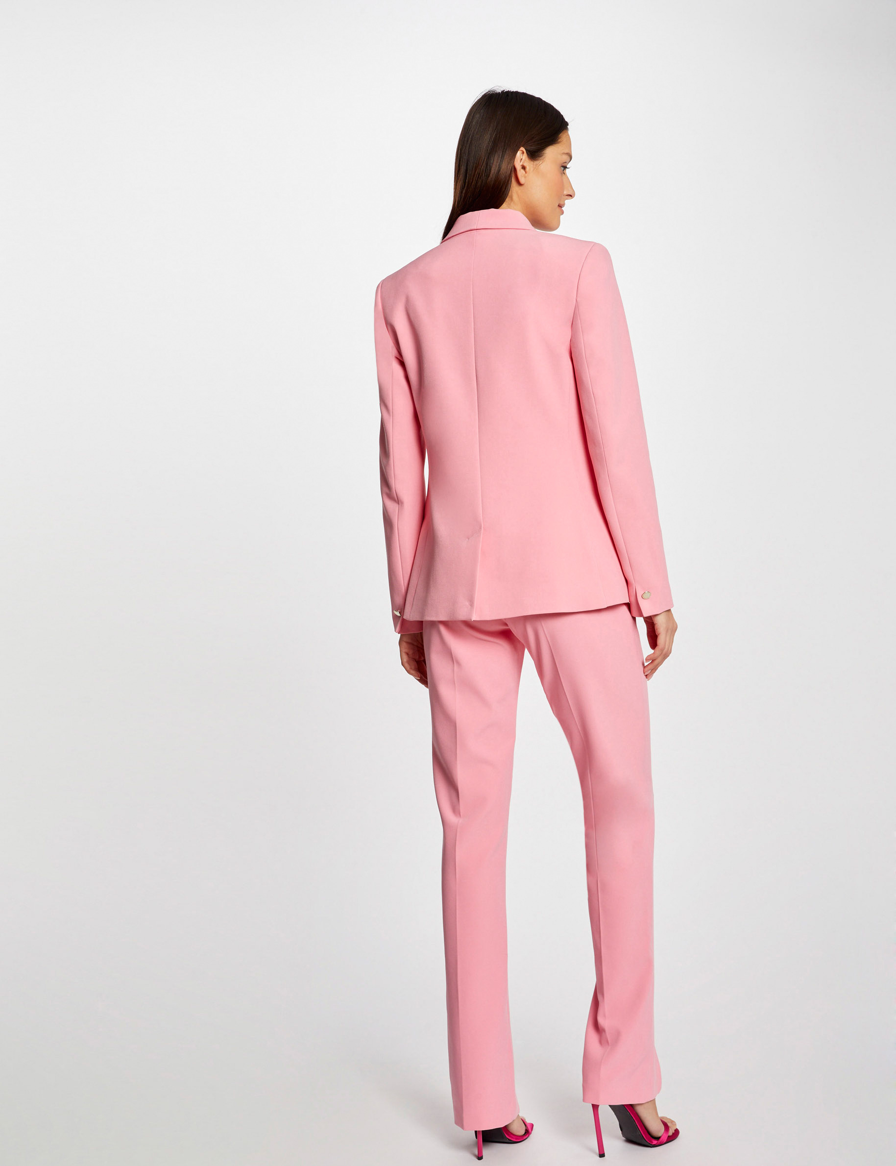 Straight jacket with shawl collar light pink ladies'