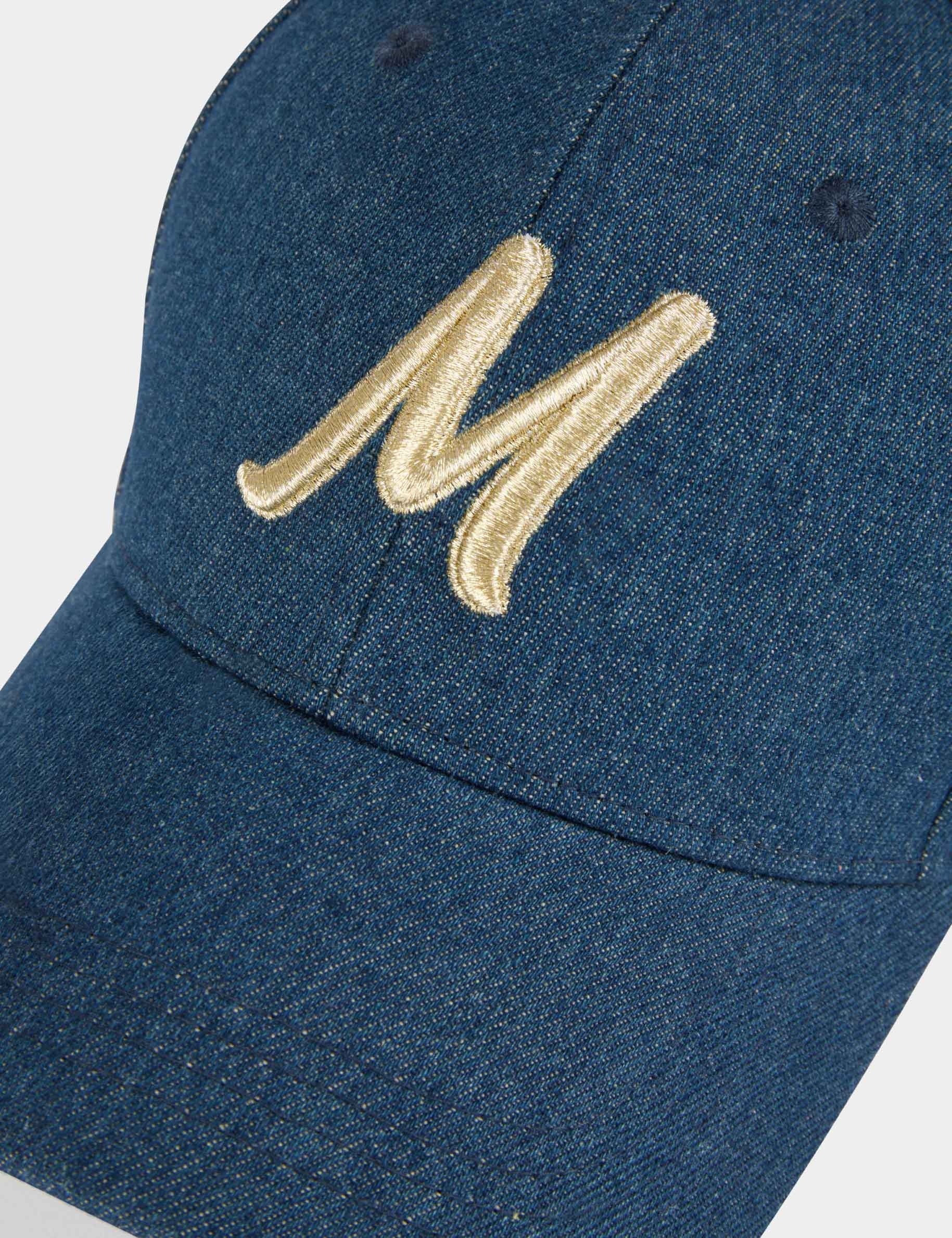 casquette en jean brodee m denim stone femme Casquette en jean brodée M denim stone femme