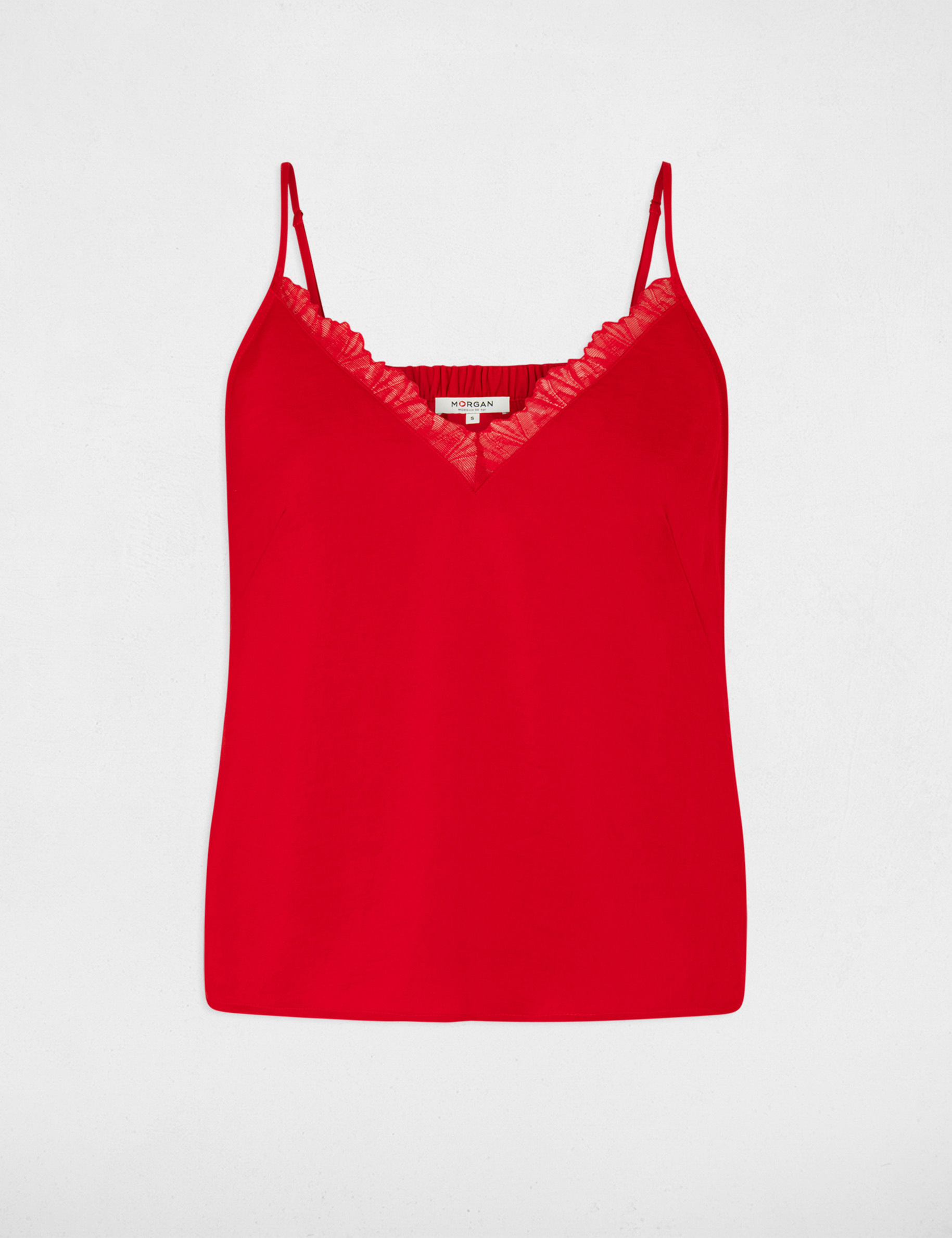 Blouse with thin straps and lace red ladies'