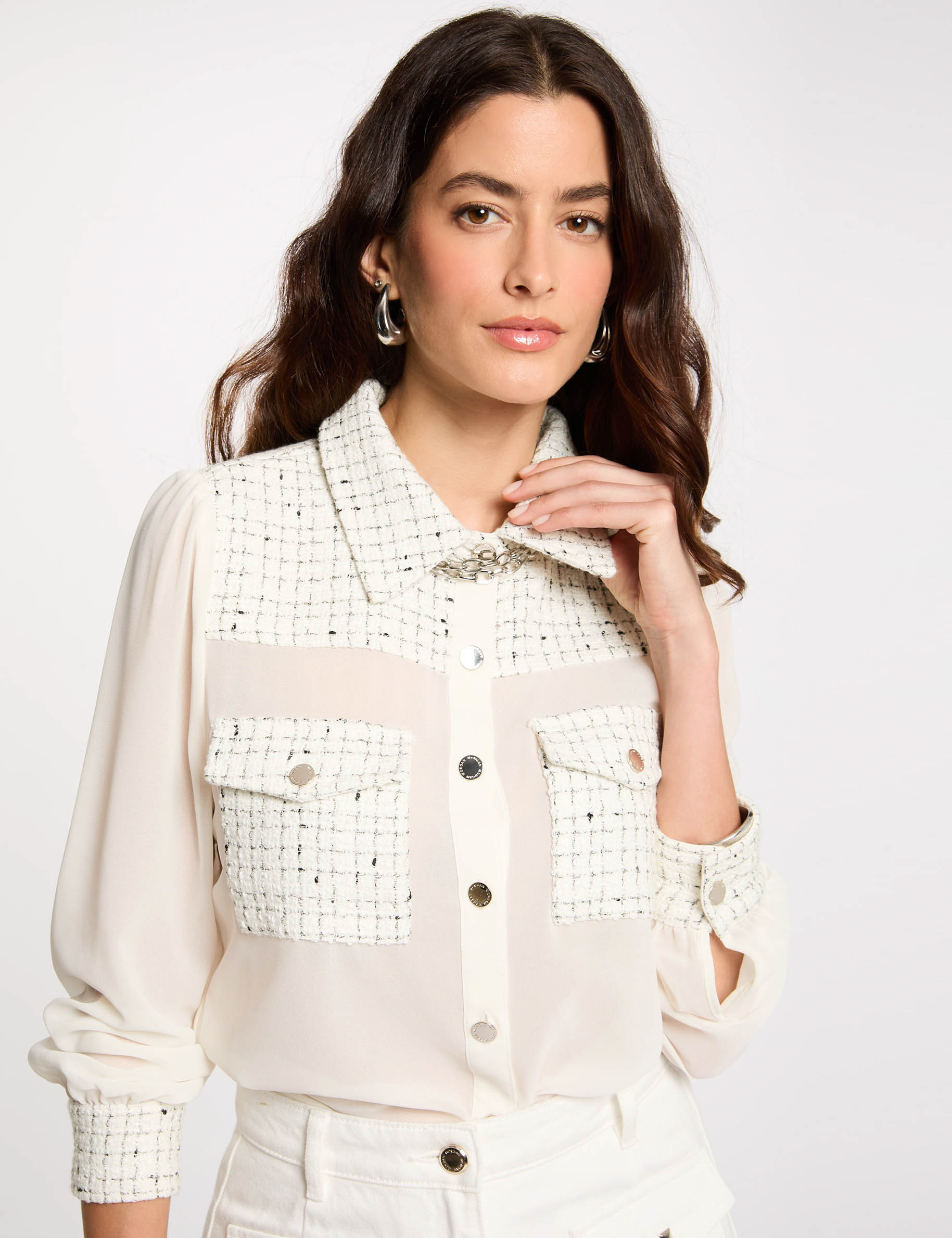 Long-sleeved shirt ivory women