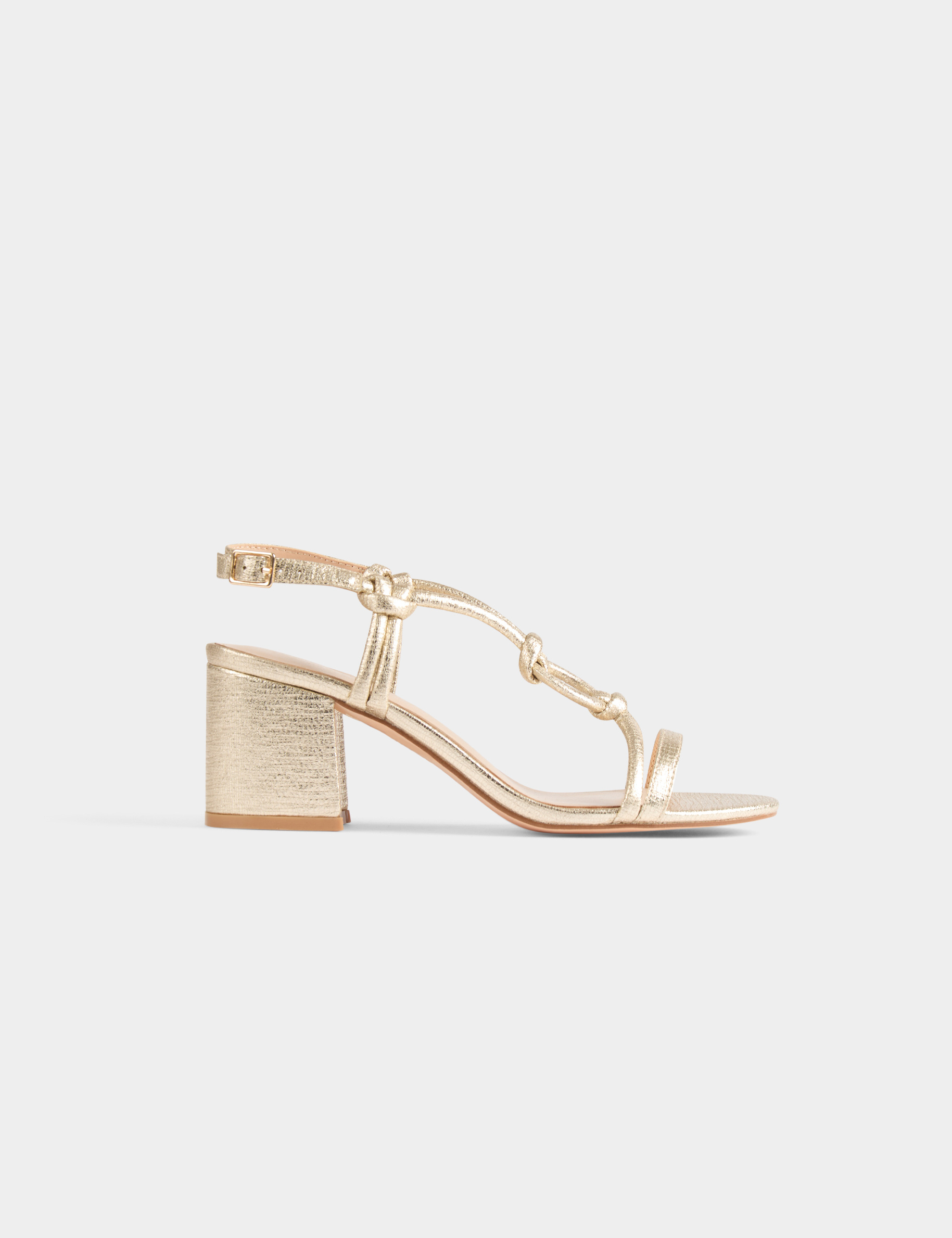 sandales a talons et anneaux jaune or femme Sandales à talons et anneaux jaune or femme