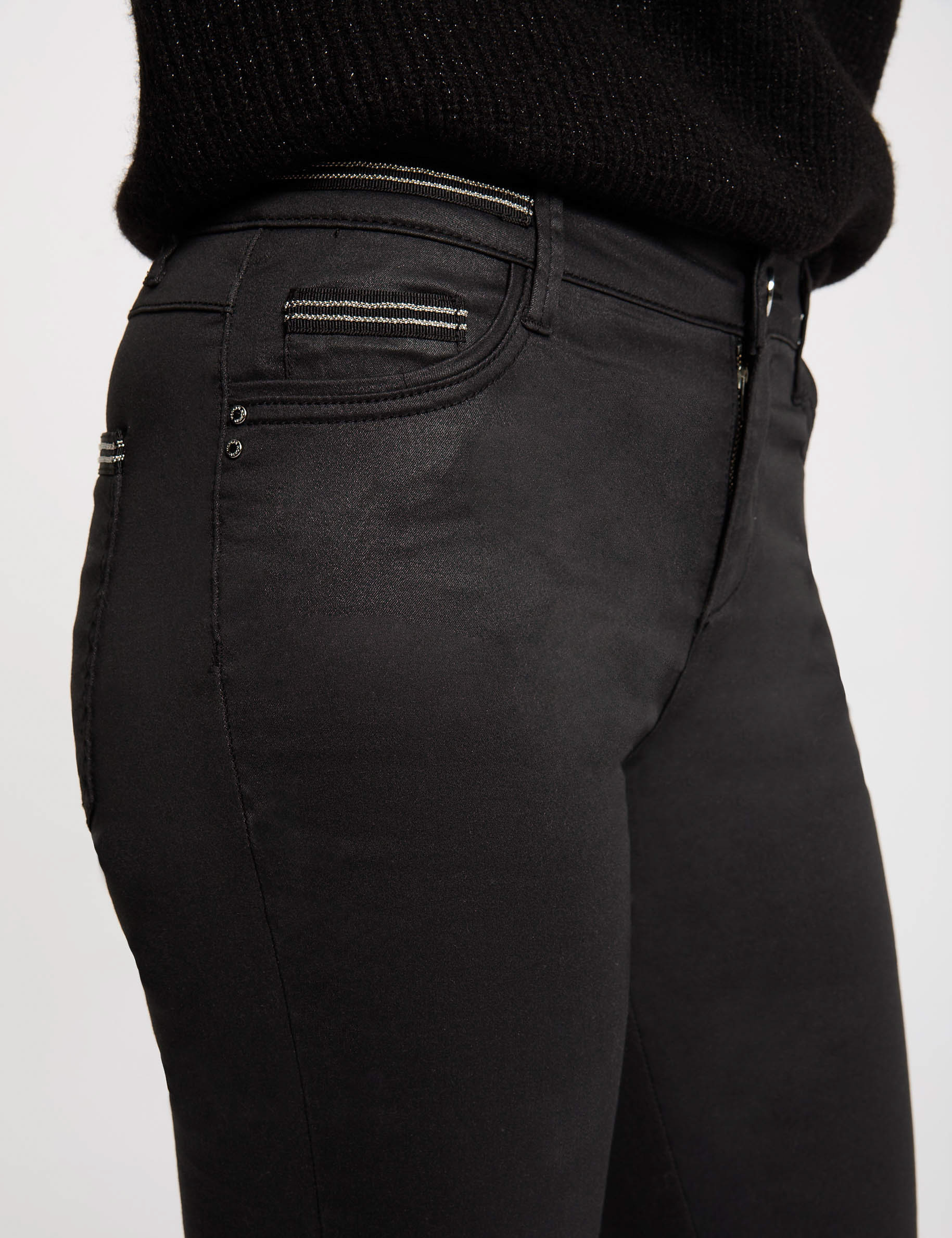 slim trousers with wet effect black women Slim trousers with wet effect black women