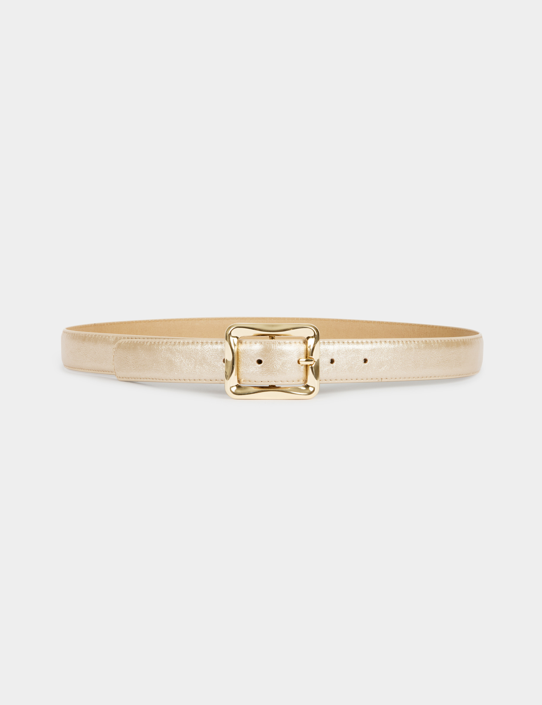 Slim belt with buckle beige women
