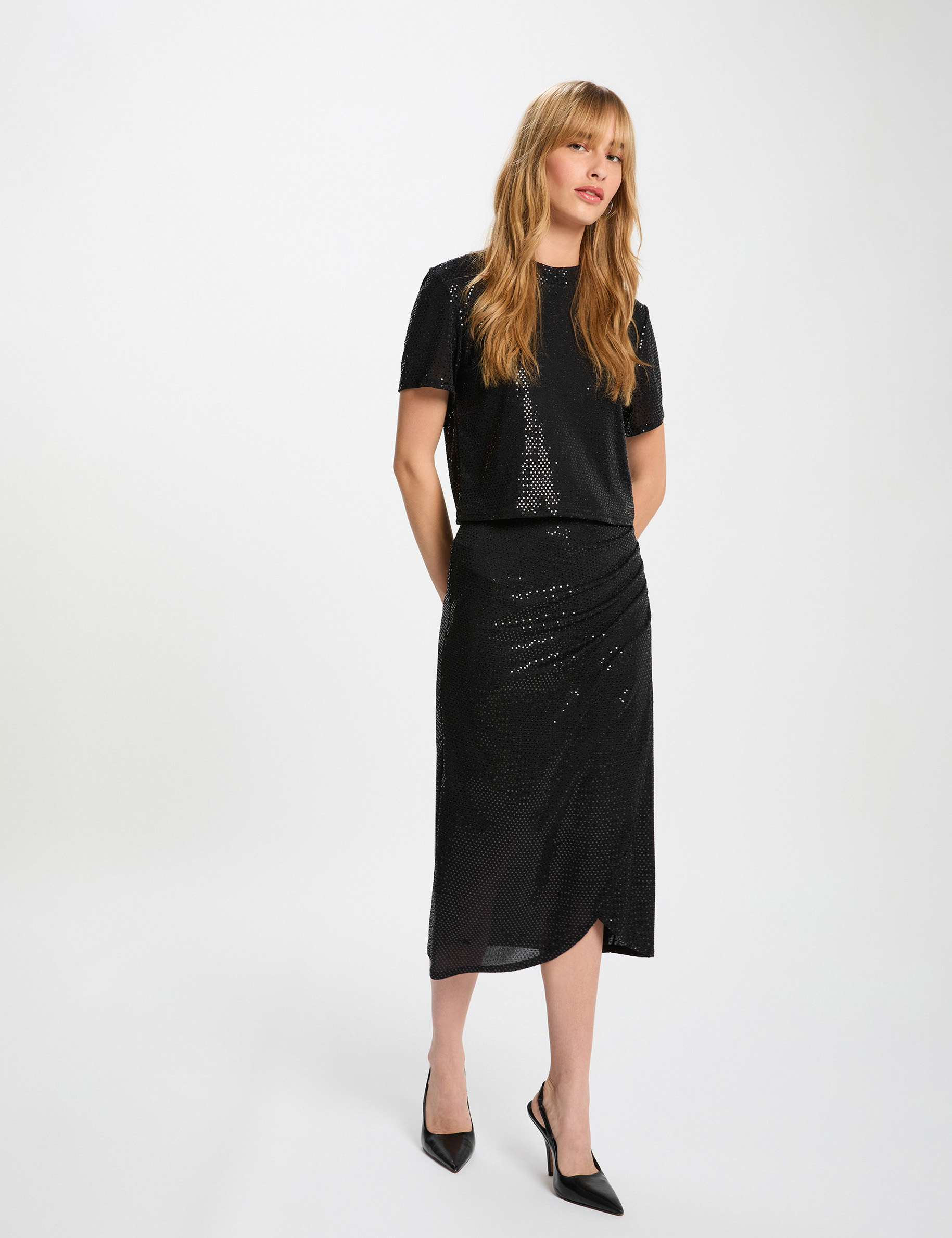 Fitted wrap skirt black women