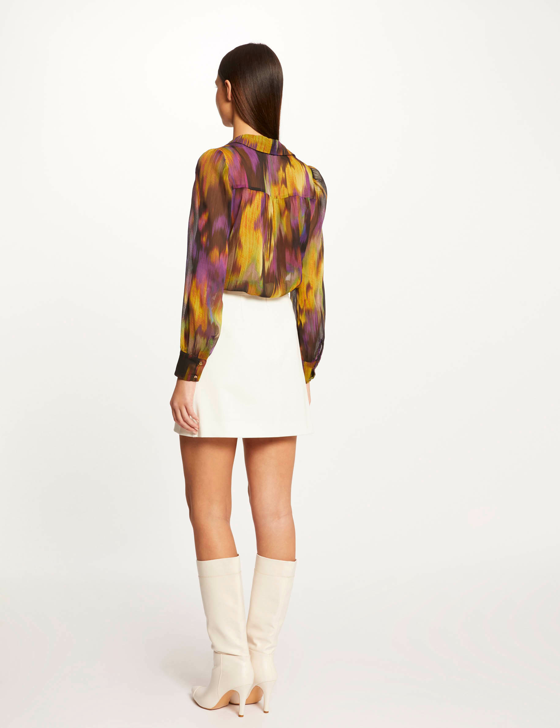 Long-sleeved shirt abstract print multico ladies'