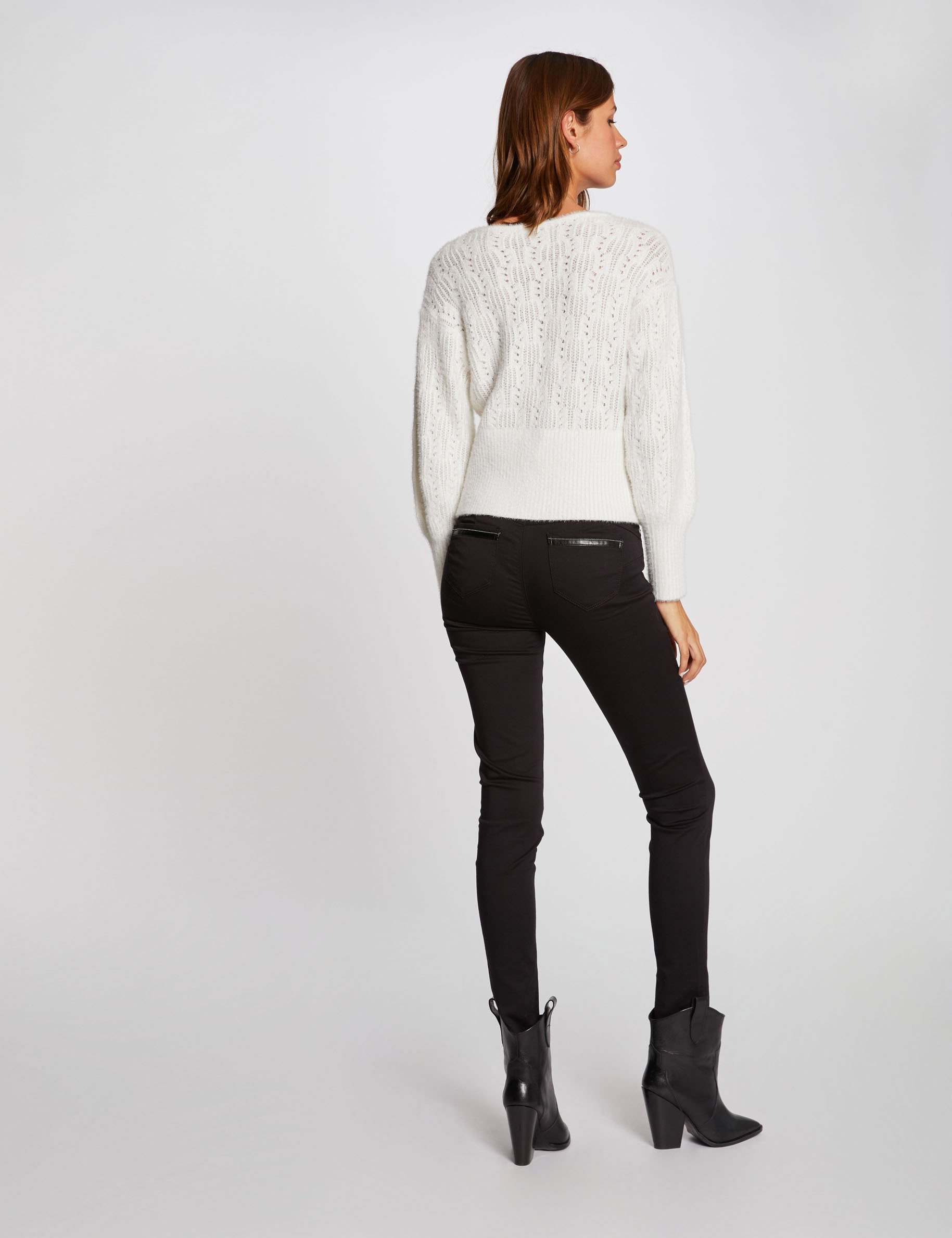 slim standard waisted trousers black women Slim standard-waisted trousers black women