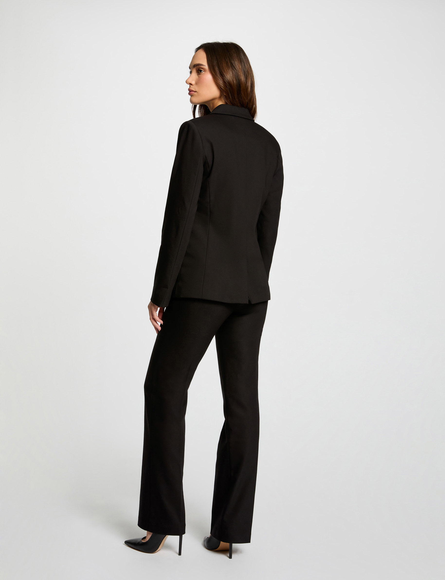 waisted jacket zipped details black women Waisted jacket zipped details black women