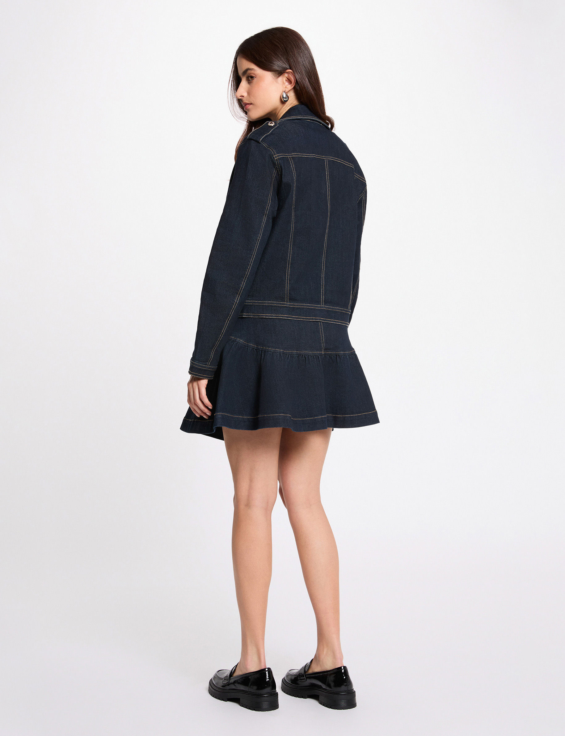 Oversized denim jacket blue women