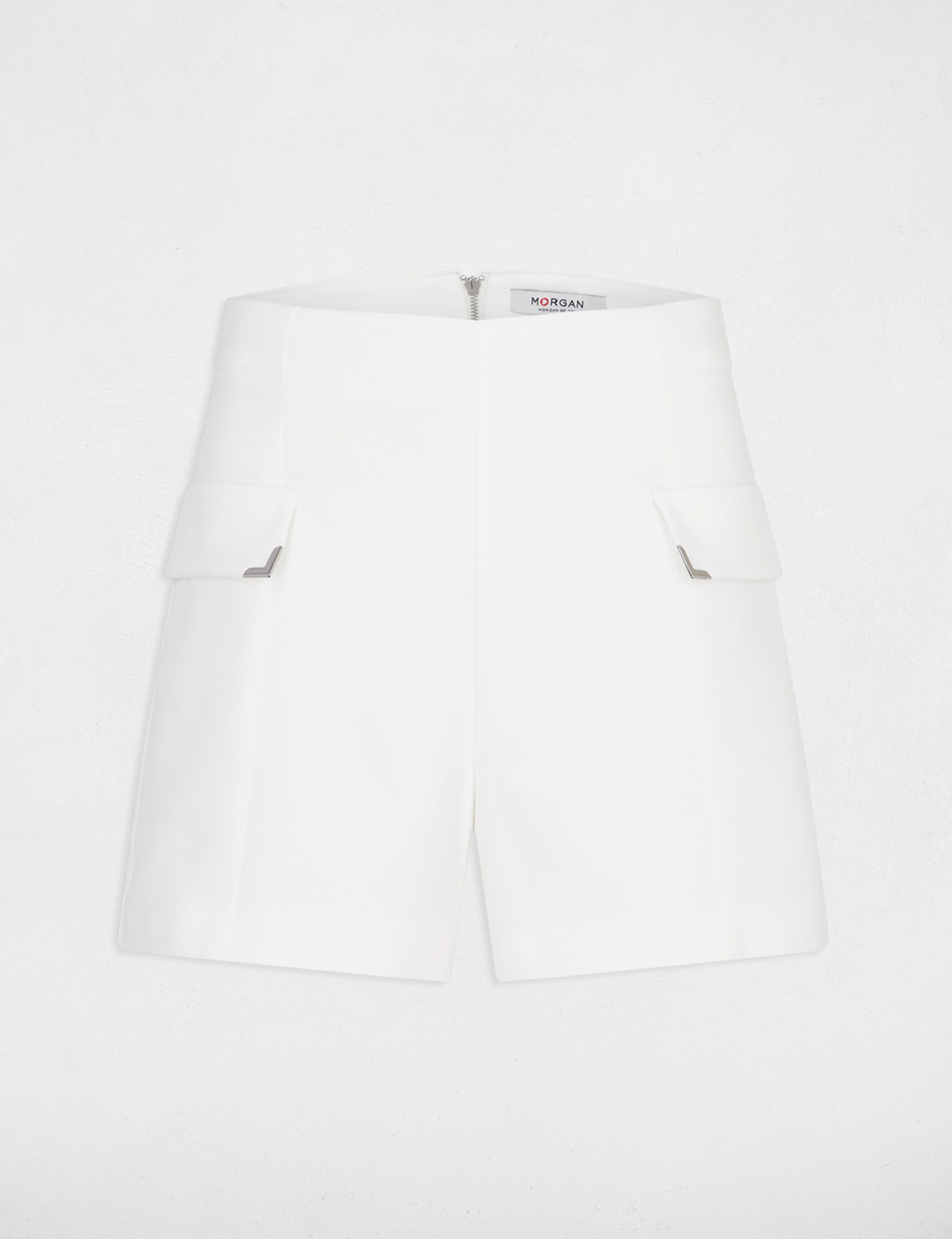Fitted shorts with flaps ecru ladies'