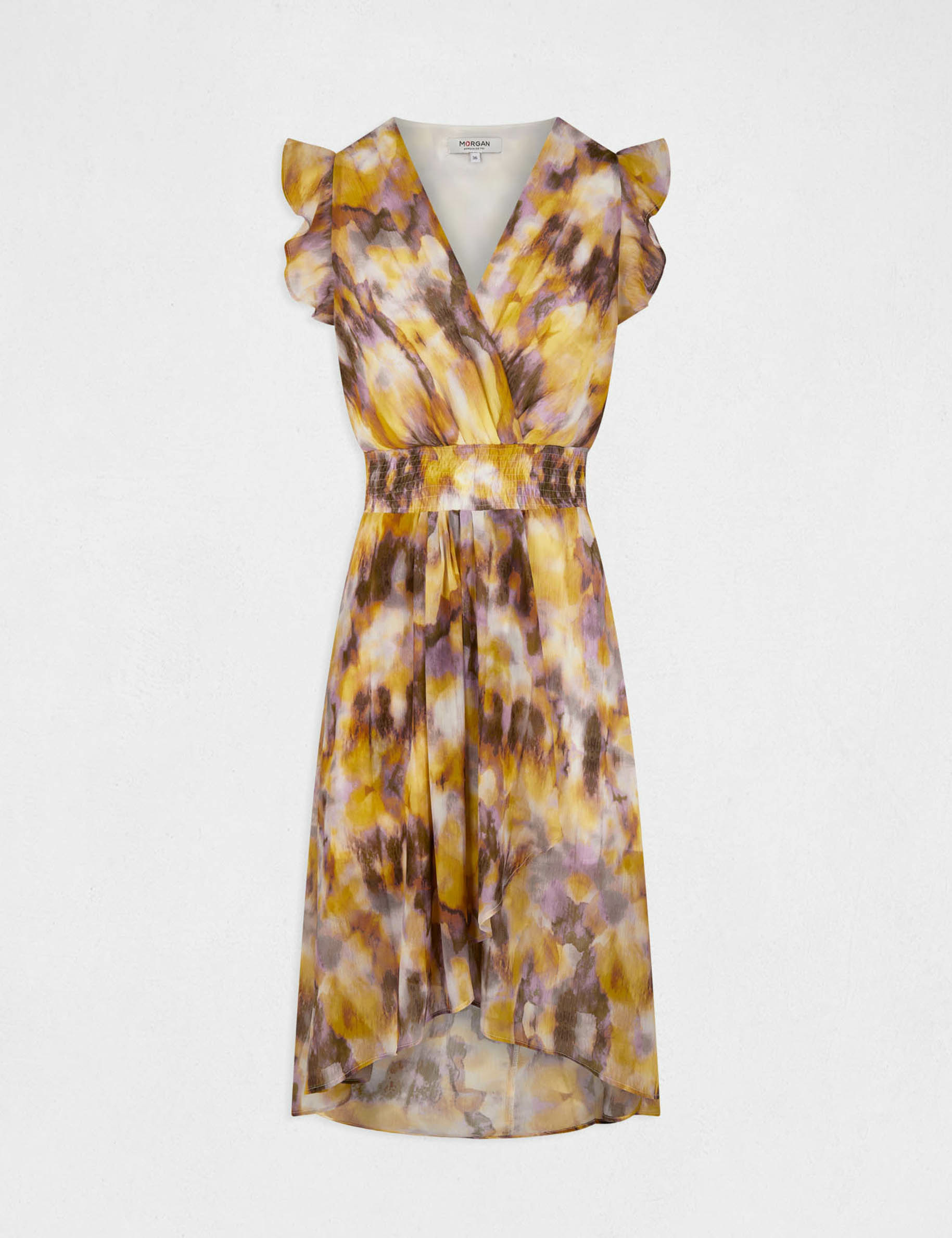 Midi waisted dress abstract print multico ladies'