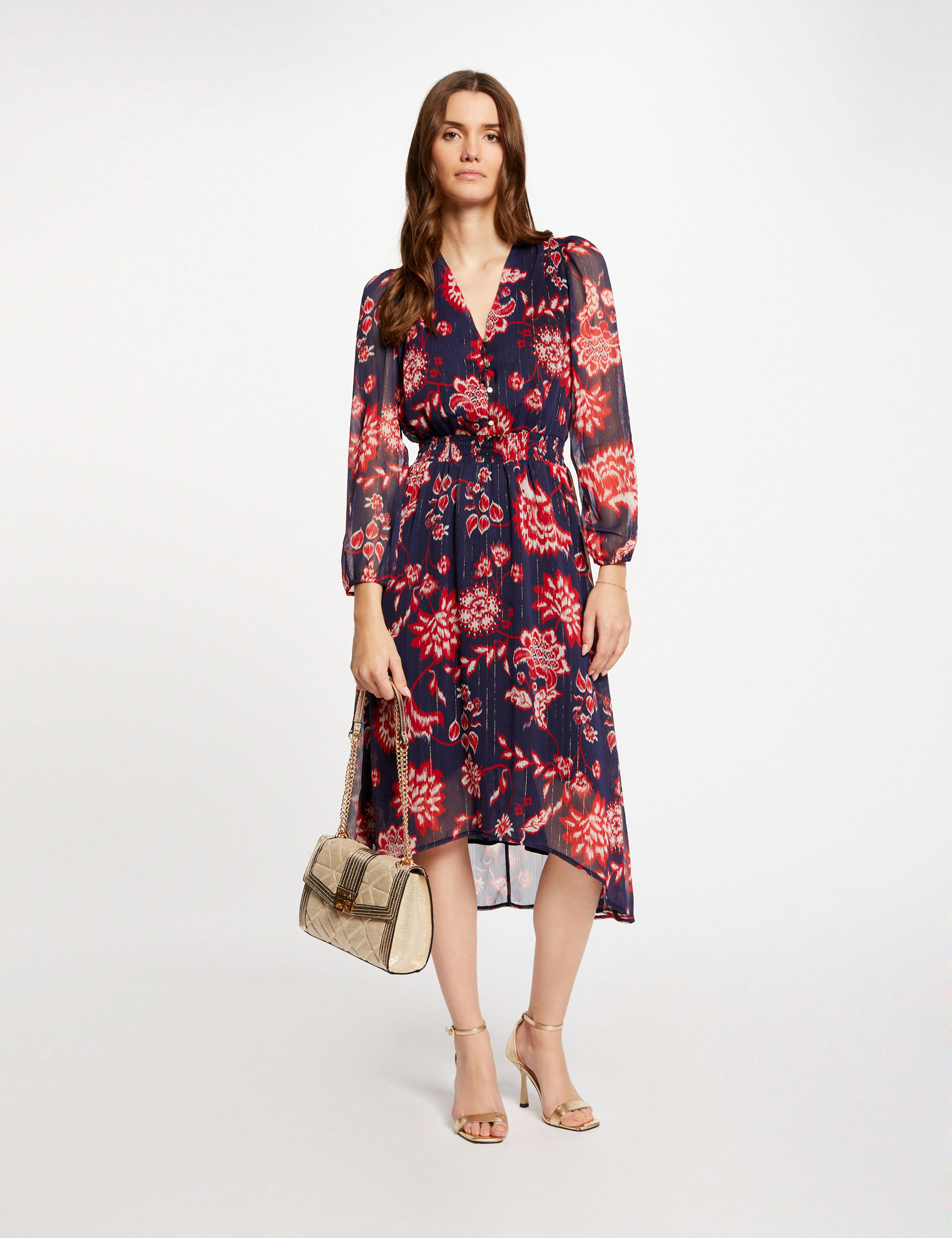 Midi dress floral print multico ladies'