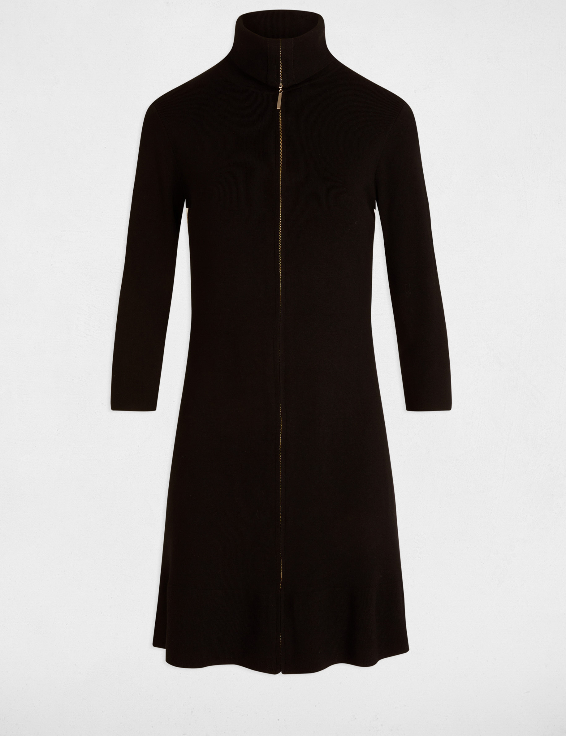 robe tricot ajustee zippee noir femme Robe tricot ajustée zippée noir femme