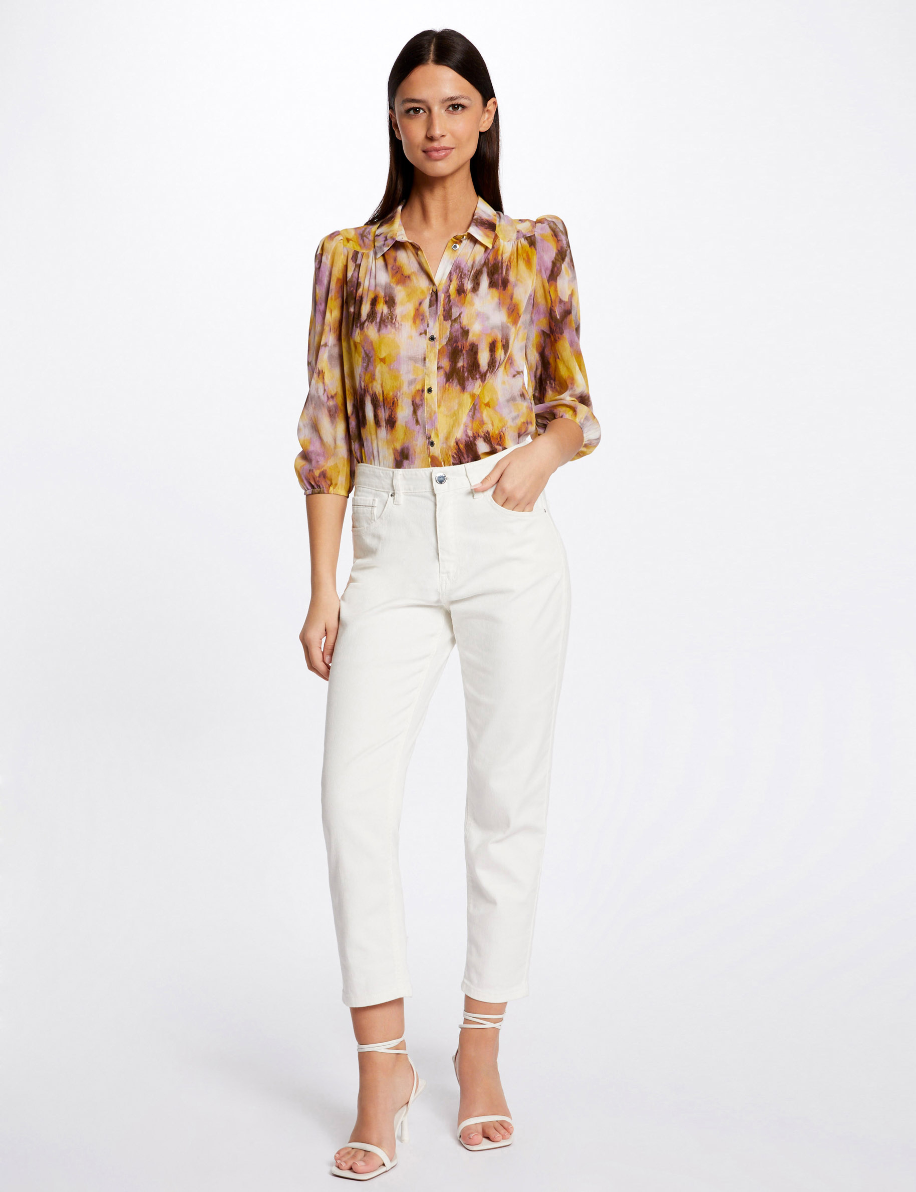 3/4-length sleeved shirt abstract print multico ladies' 3/4-length sleeved shirt abstract print multico ladies'