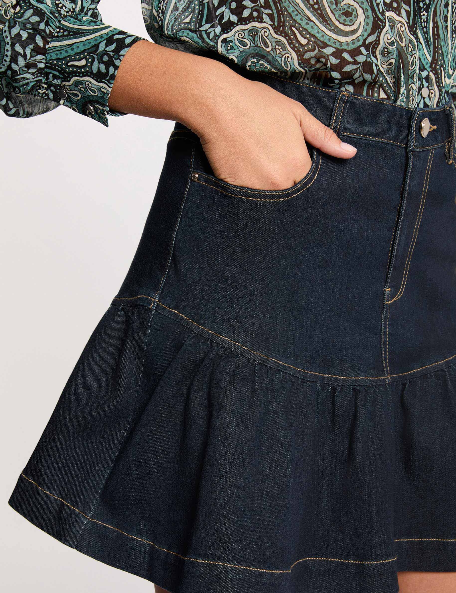 Flared short skirt blue women