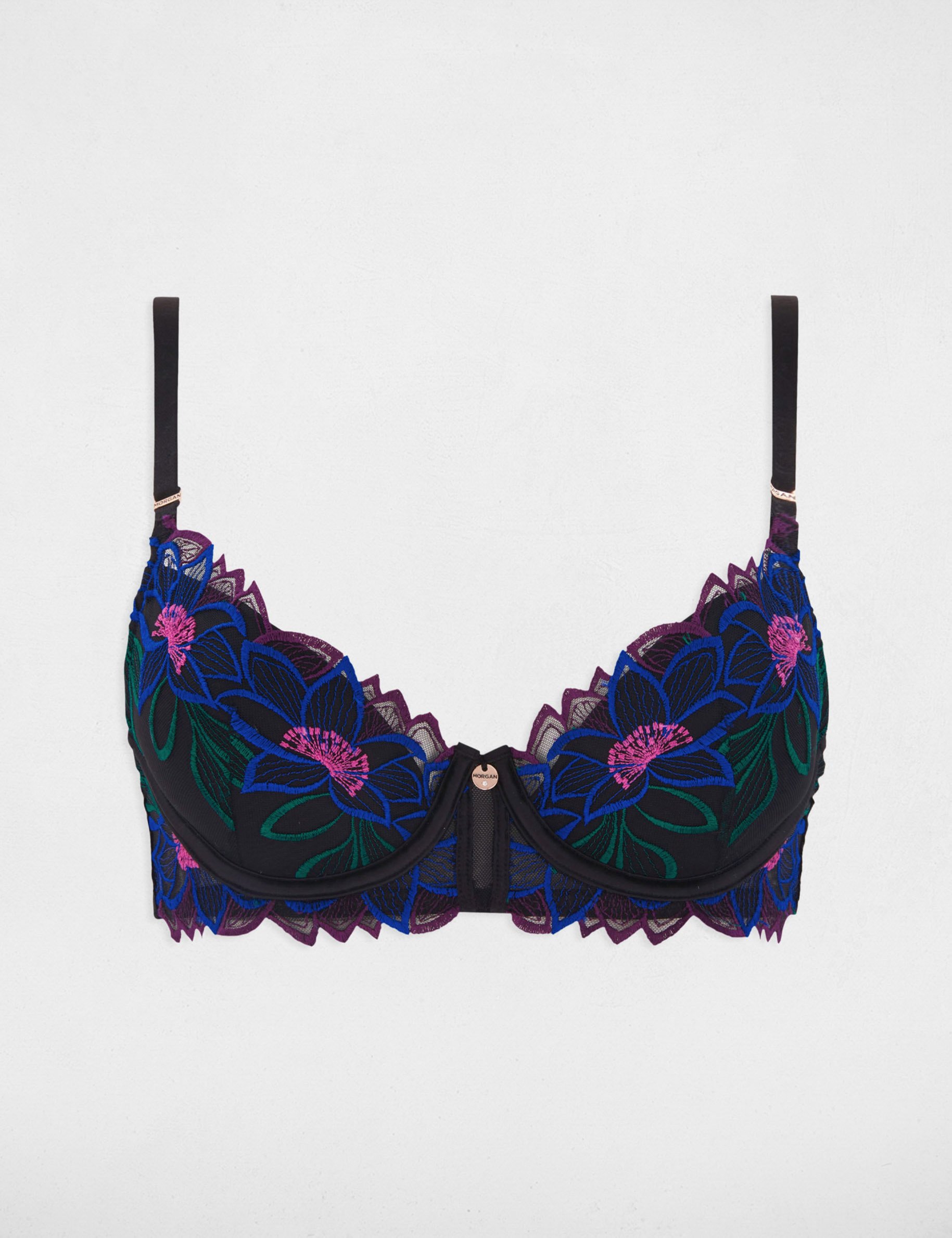 Soutien-gorge à coques noir femme
