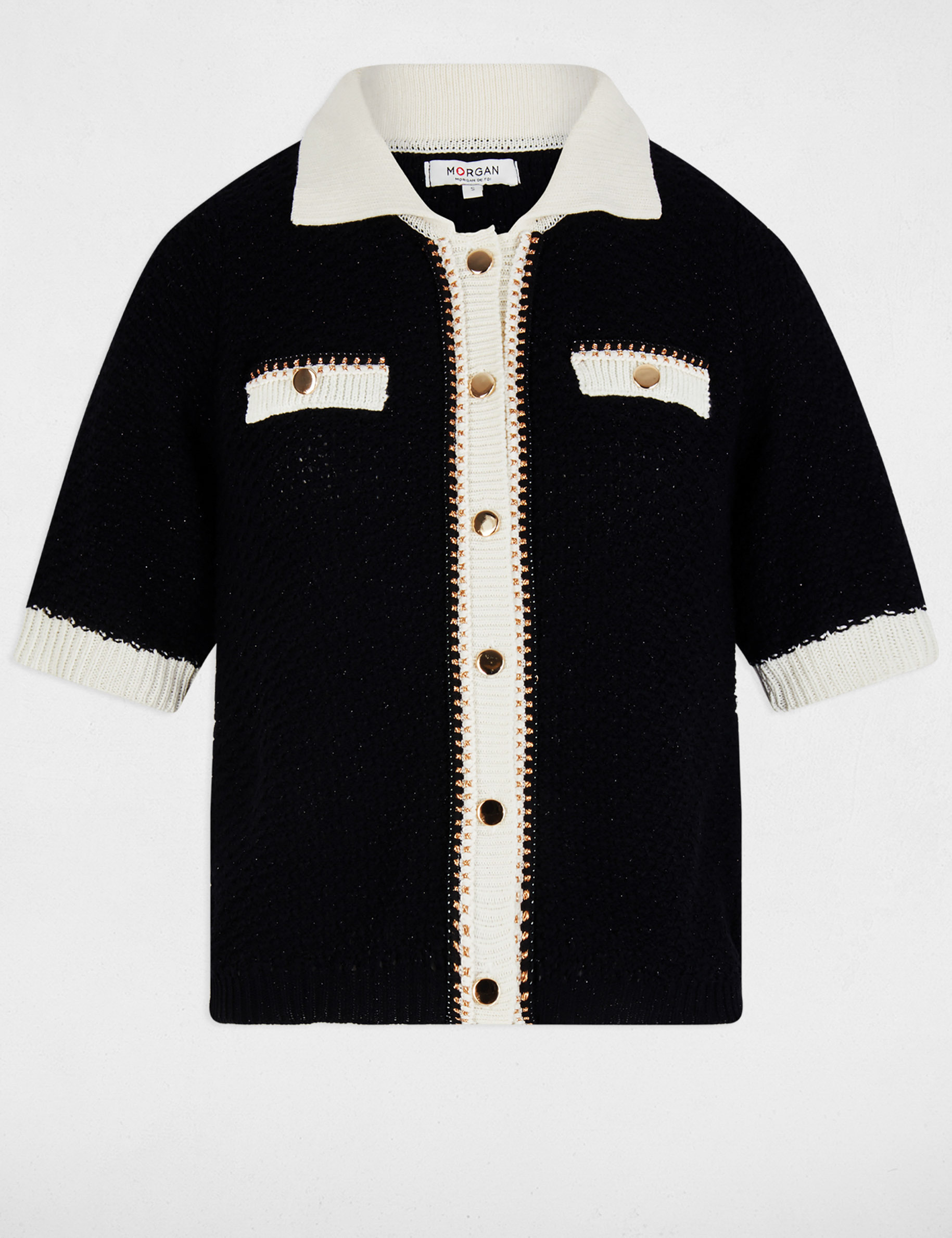 Gilet col à revers noir femme