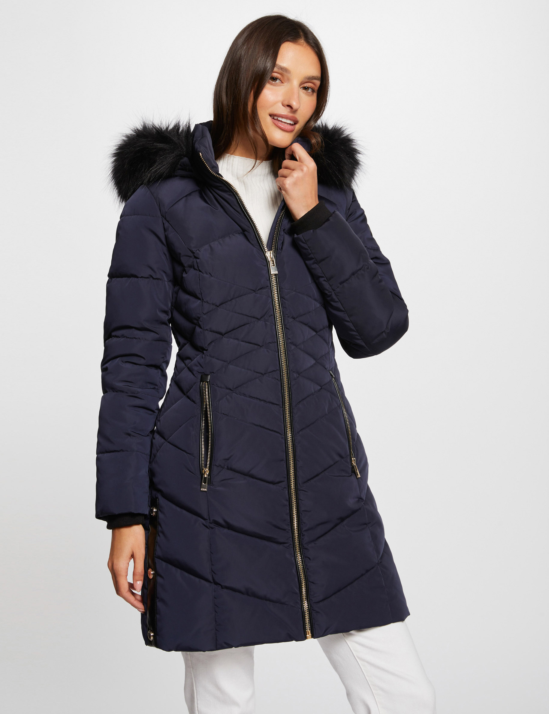 Navy padded parka womens 2025