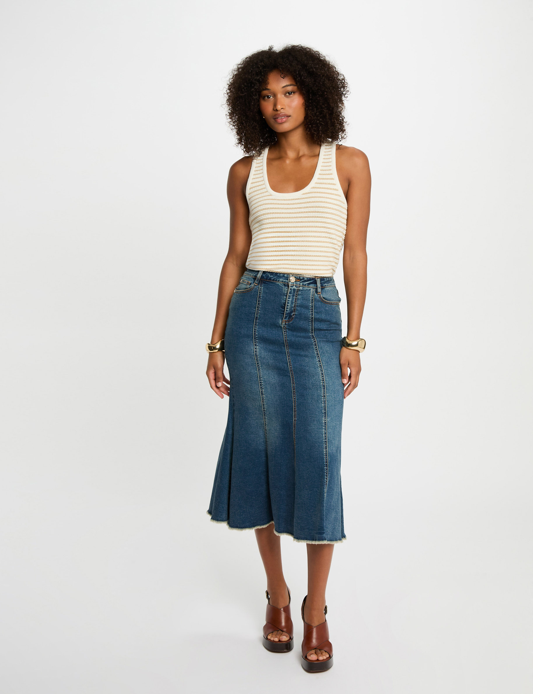 midi fitted denim skirt stone wash denim women Midi fitted denim skirt stone wash denim women