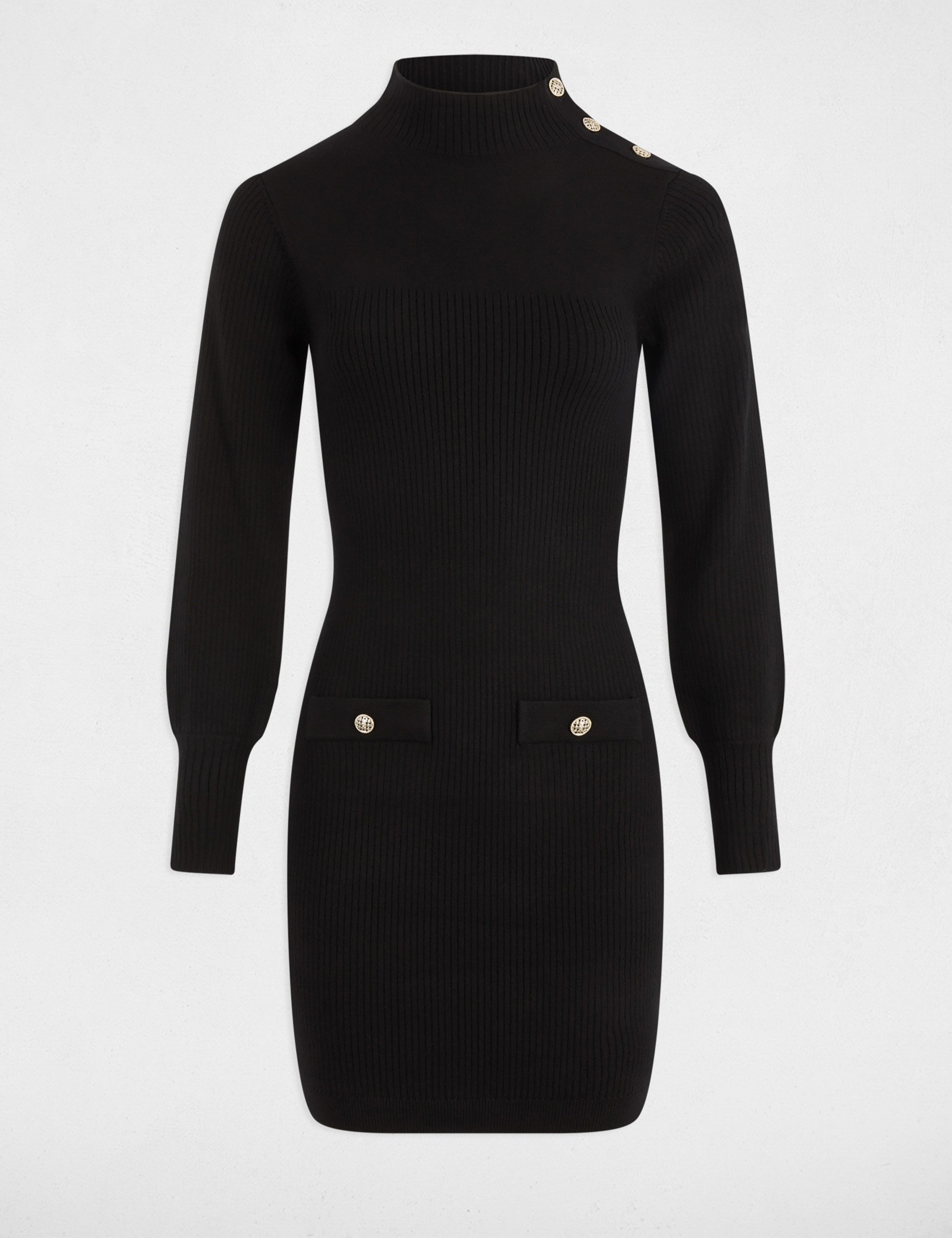 Short dress with high neck black women