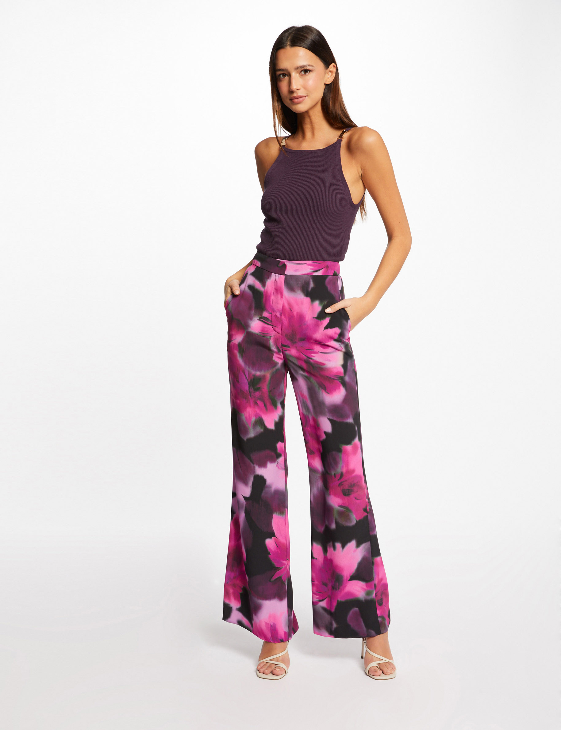 Jumper vest top with thin straps plum ladies'