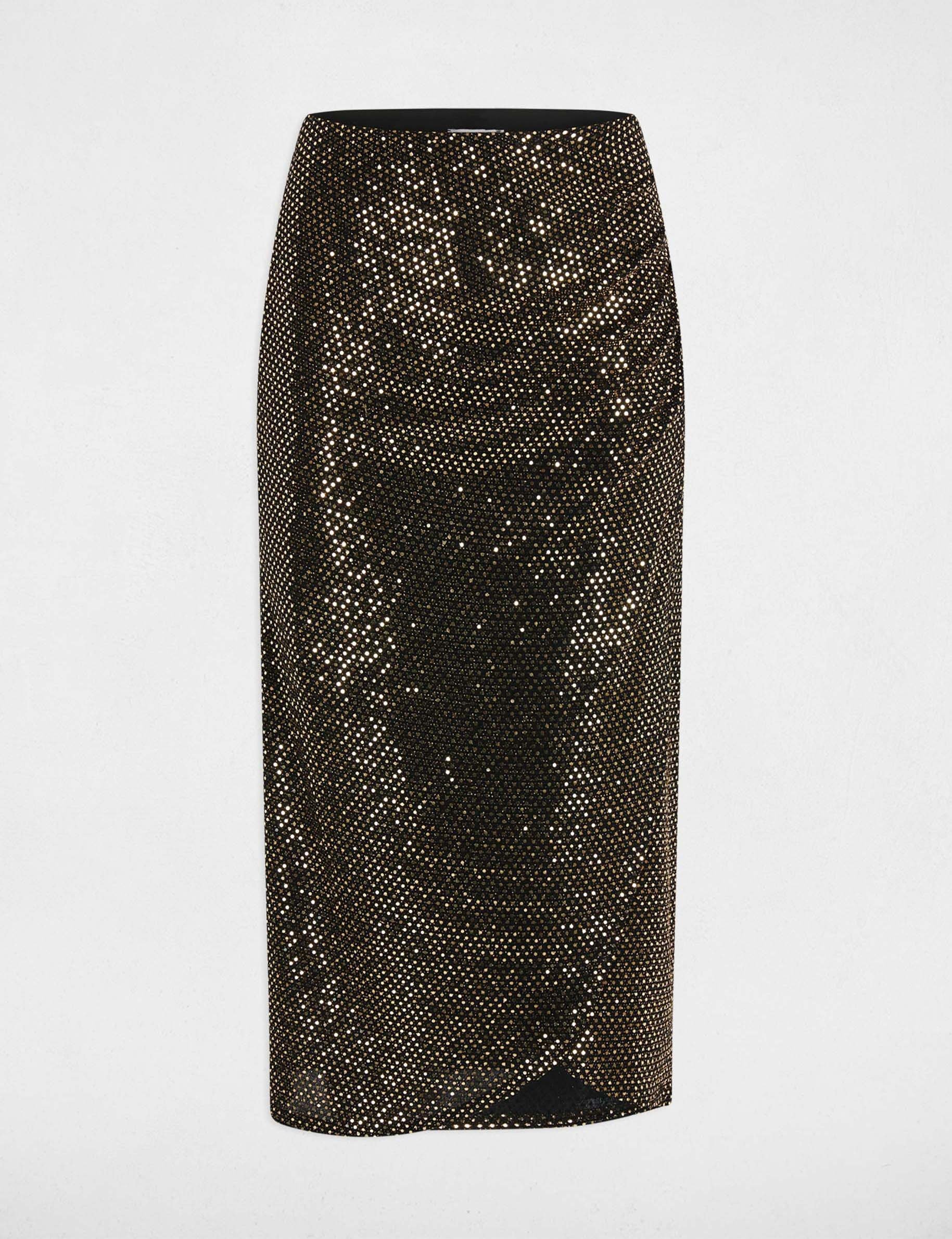 Fitted wrap skirt gold yellow women