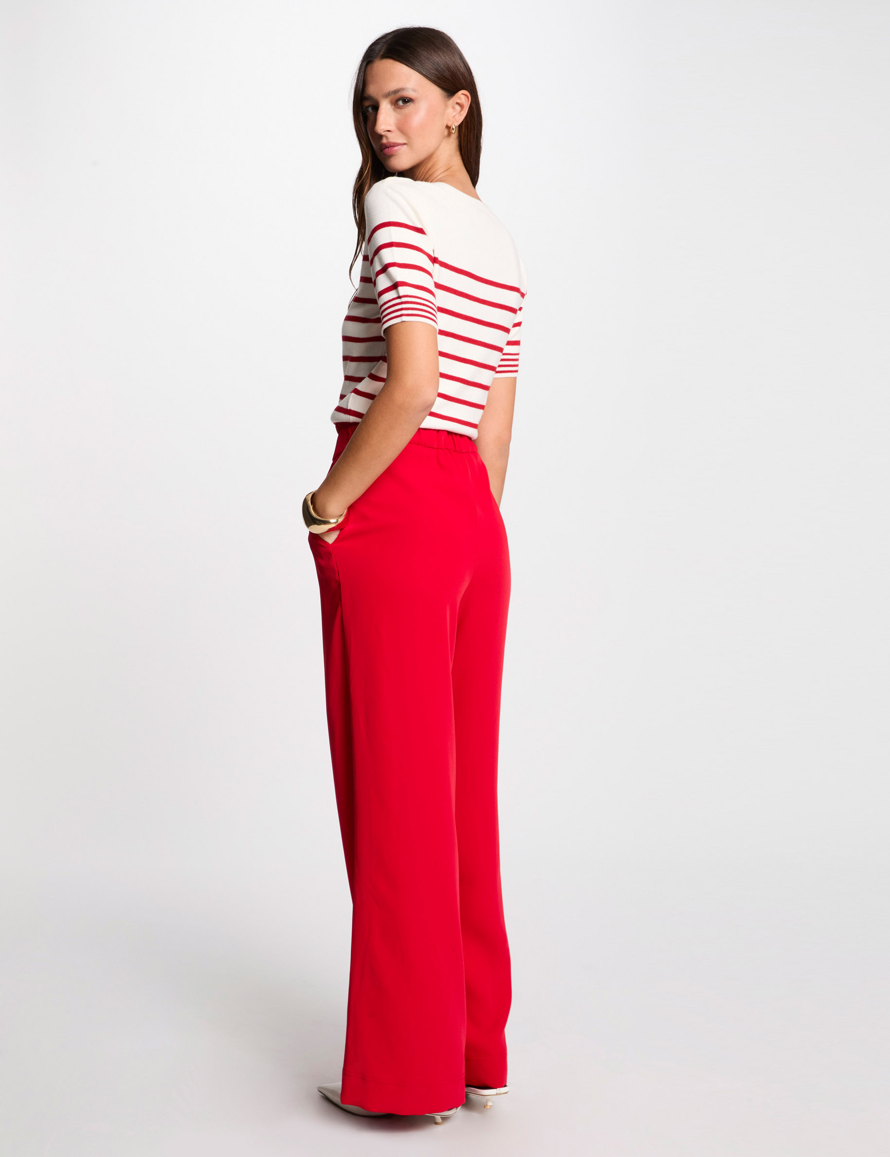 wide leg trousers red women Wide leg trousers red women