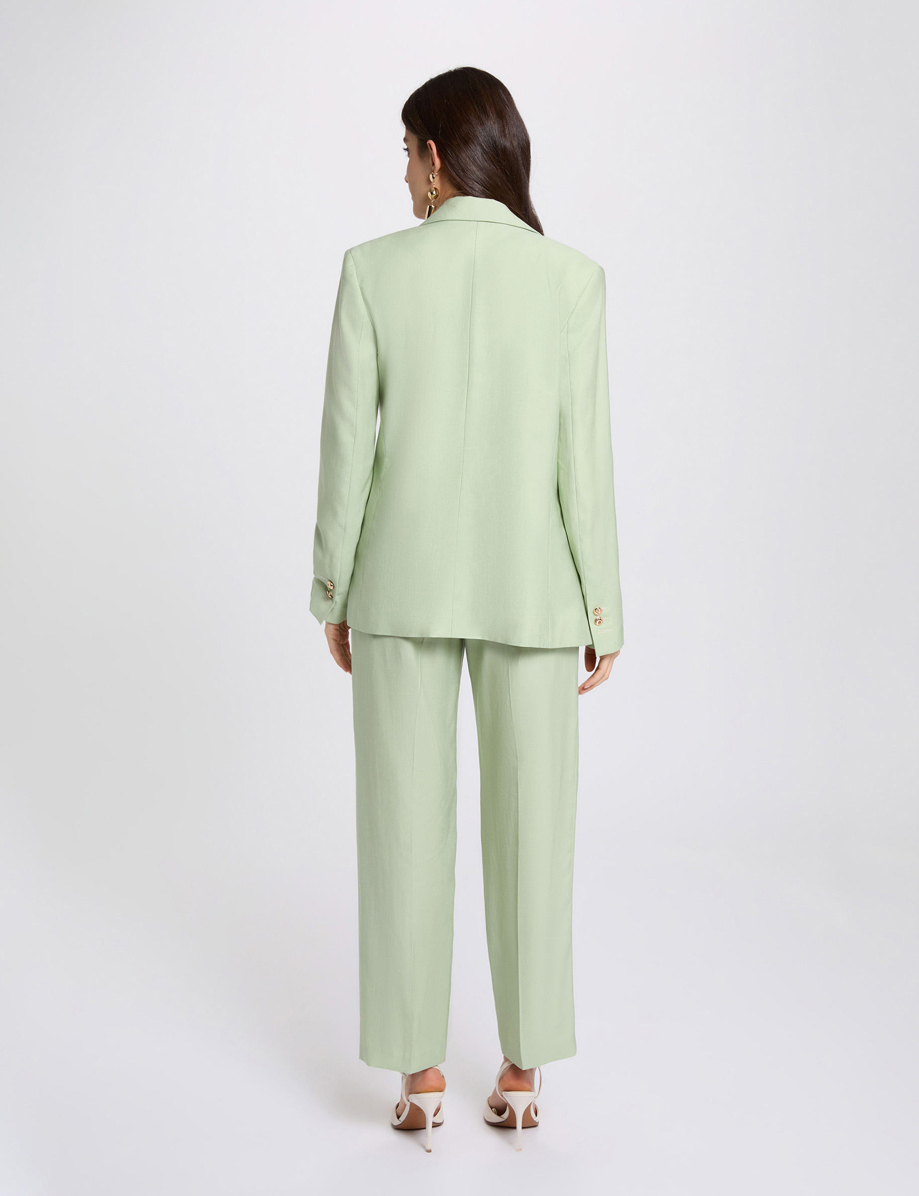 Fitted jacket with tailored collar pastel green women