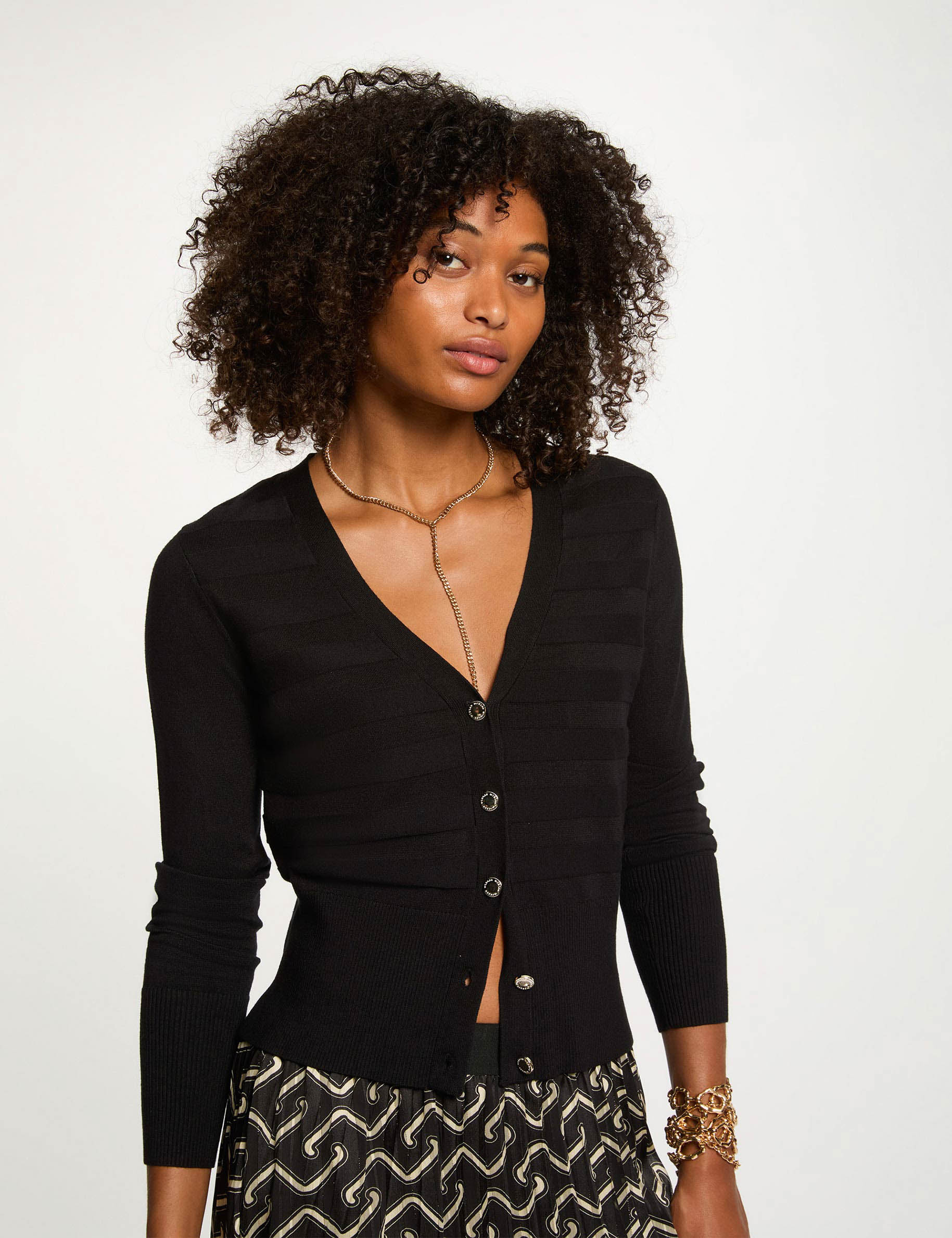 long sleeved cardigan black women Long-sleeved cardigan black women
