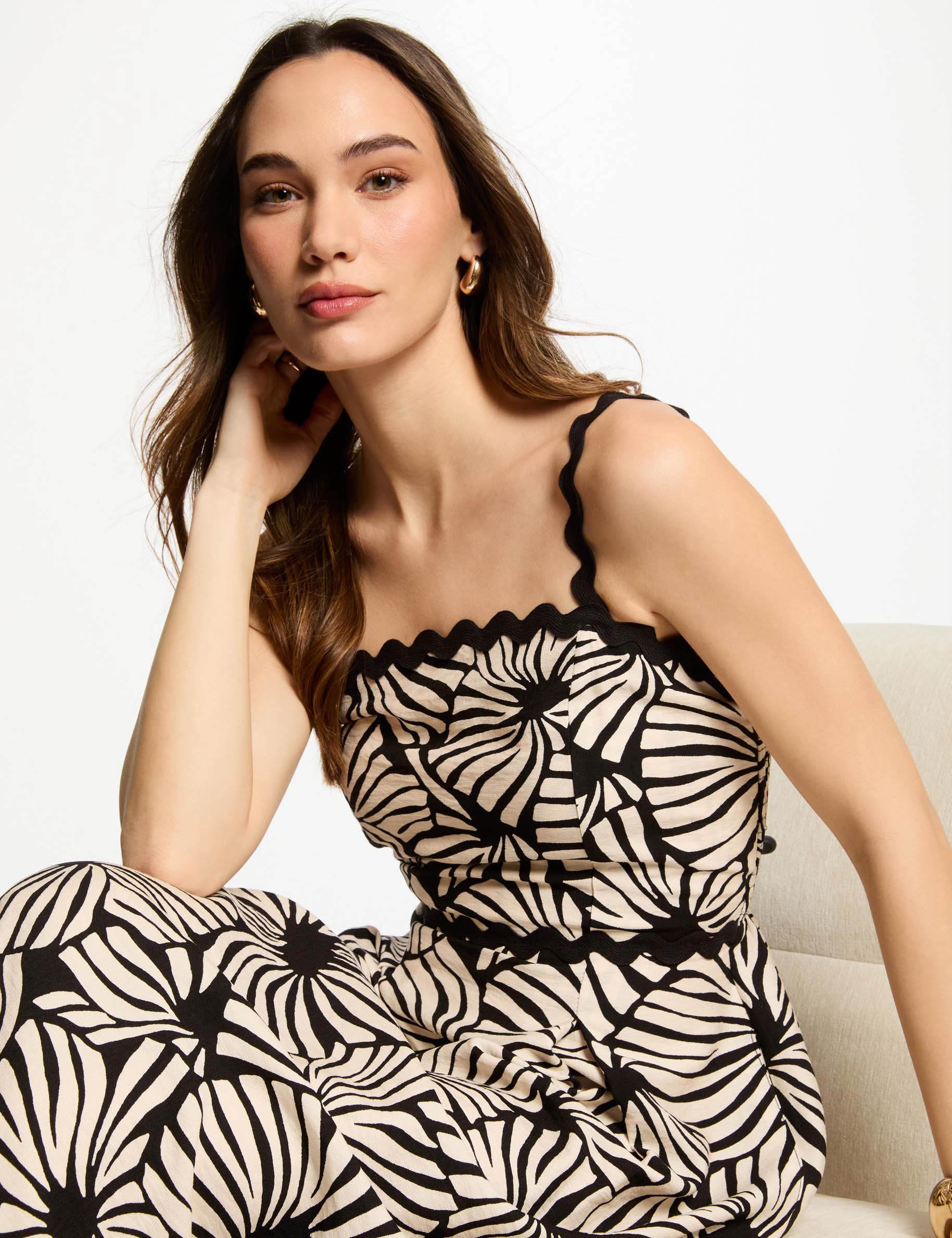 robe midi droite imprimee multicolore femme Robe midi droite imprimée multicolore femme