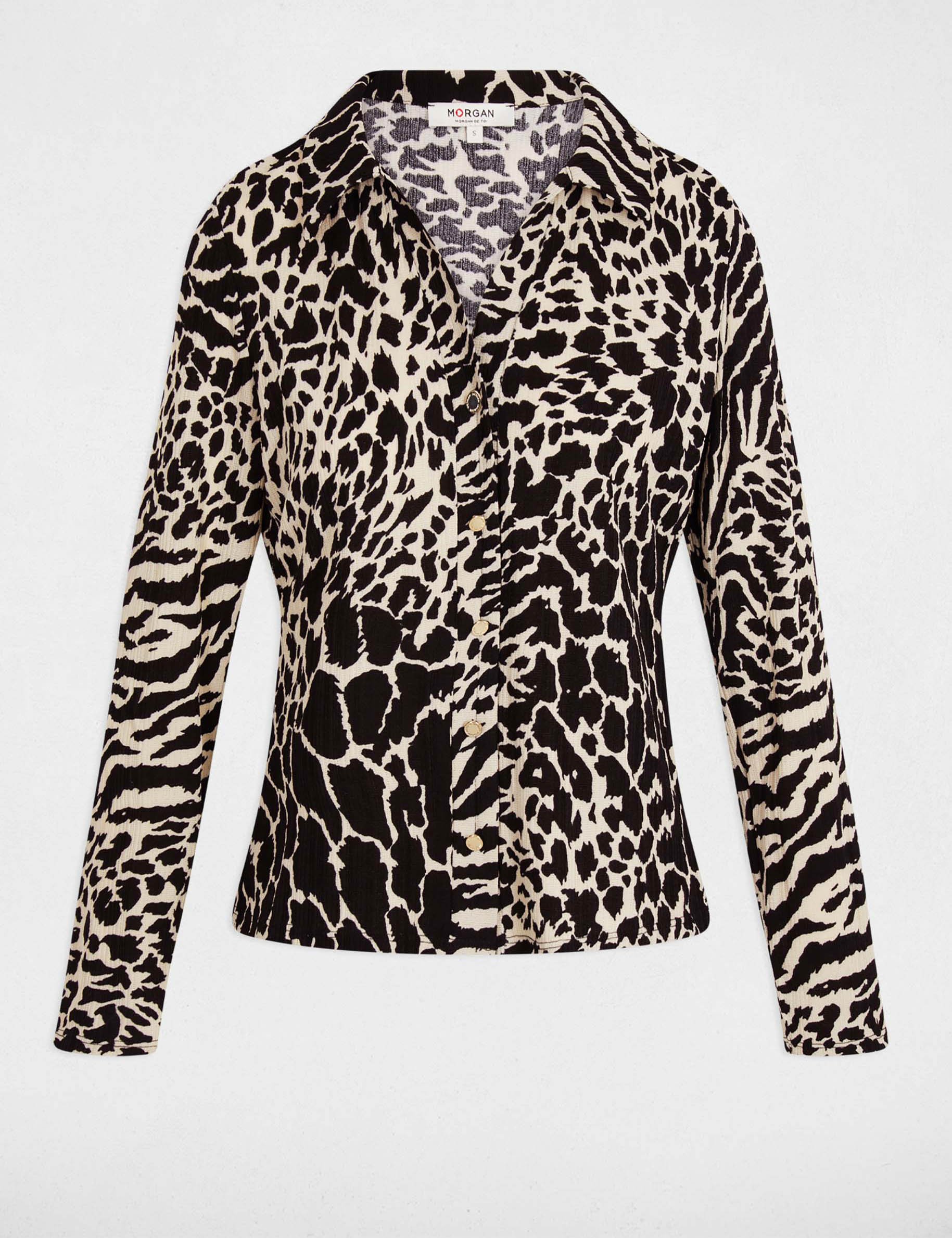 Fitted shirt with notched collar multicolor women