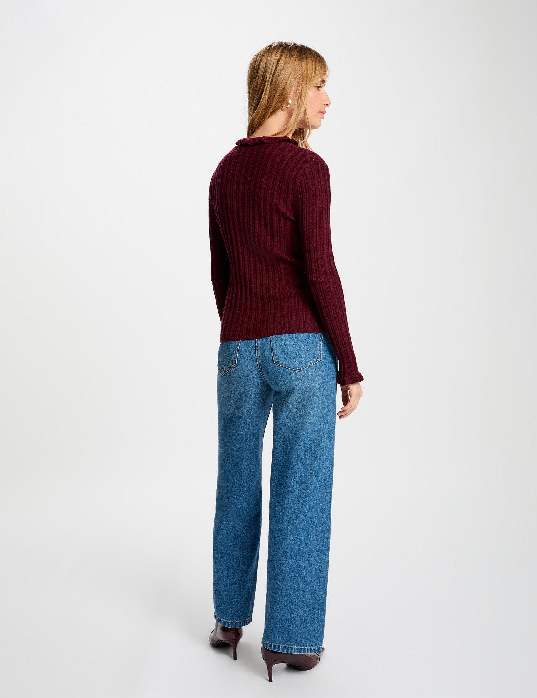 fitted high neck sweater plum women Fitted high neck sweater plum women