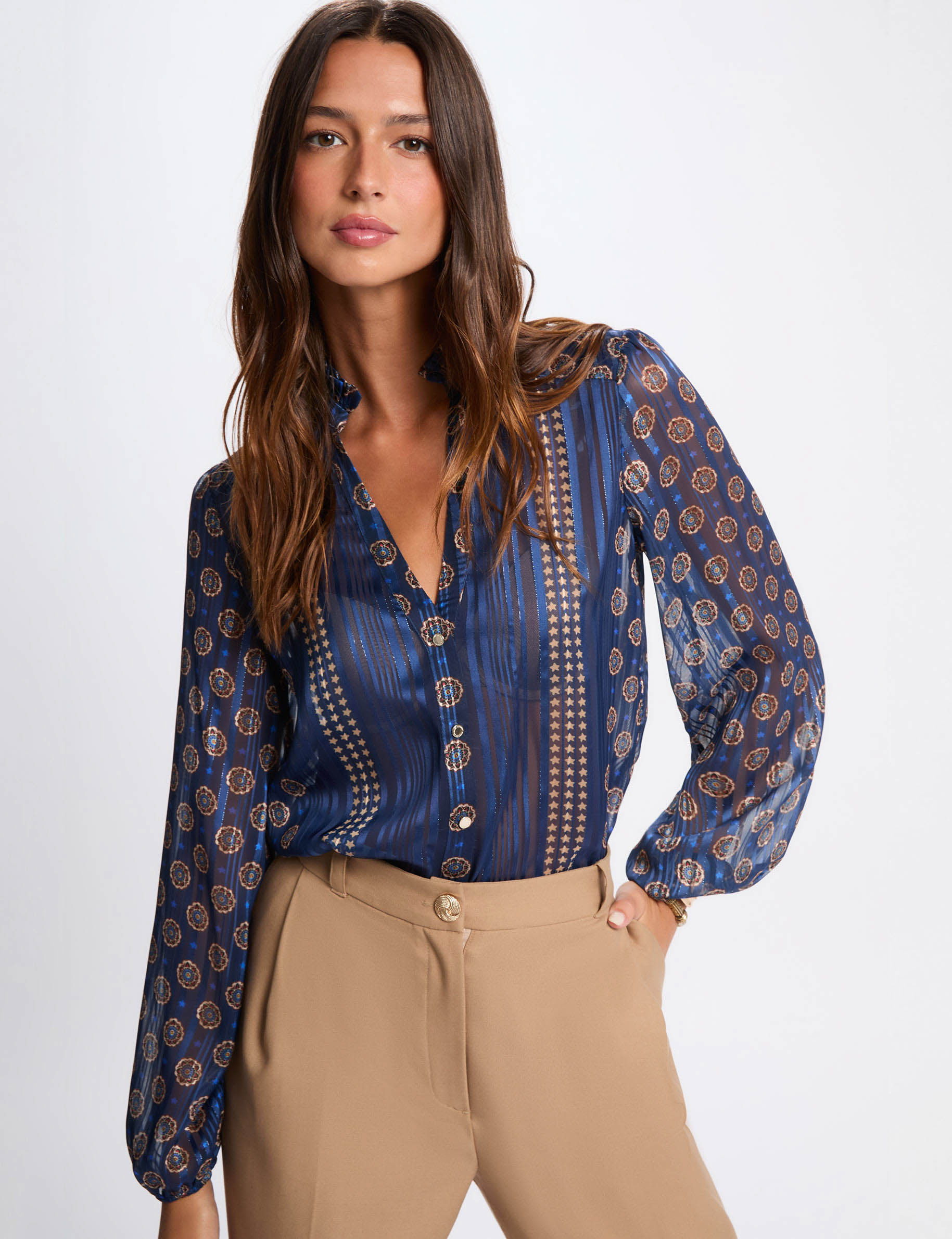 Flowy printed shirt multicolor women