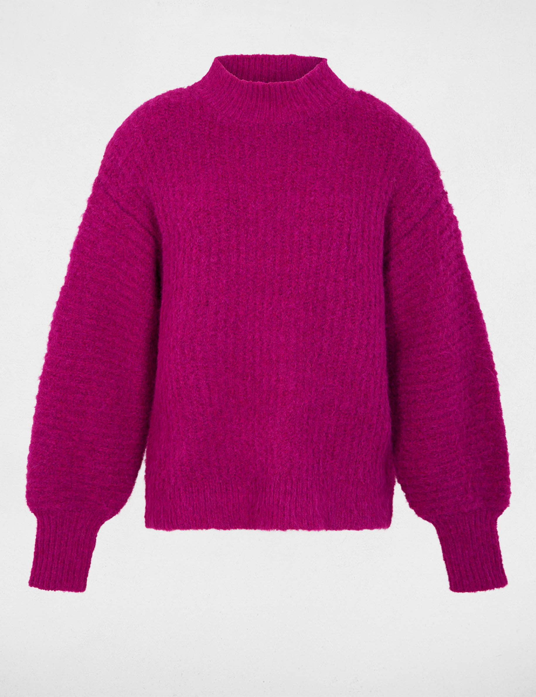 pull oversize col montant violet femme purple women