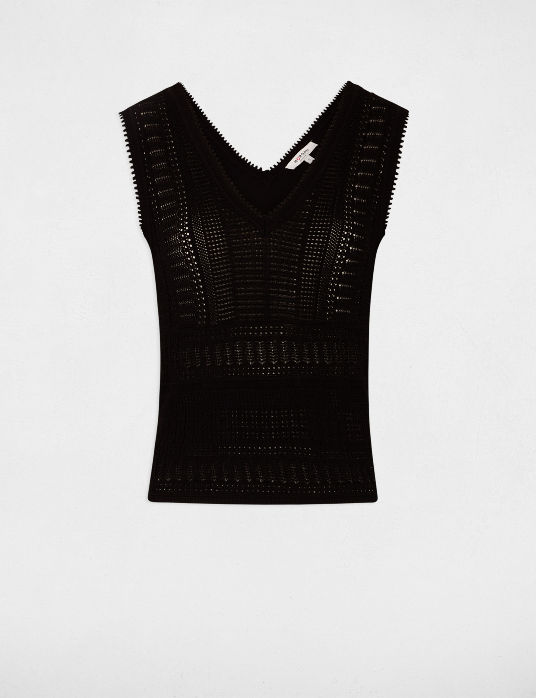 sleeveless openwork jumper black women Sleeveless openwork jumper black women