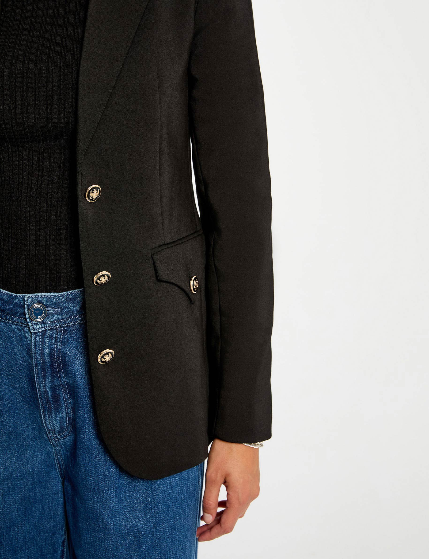 Sleeveless fitted jacket black women