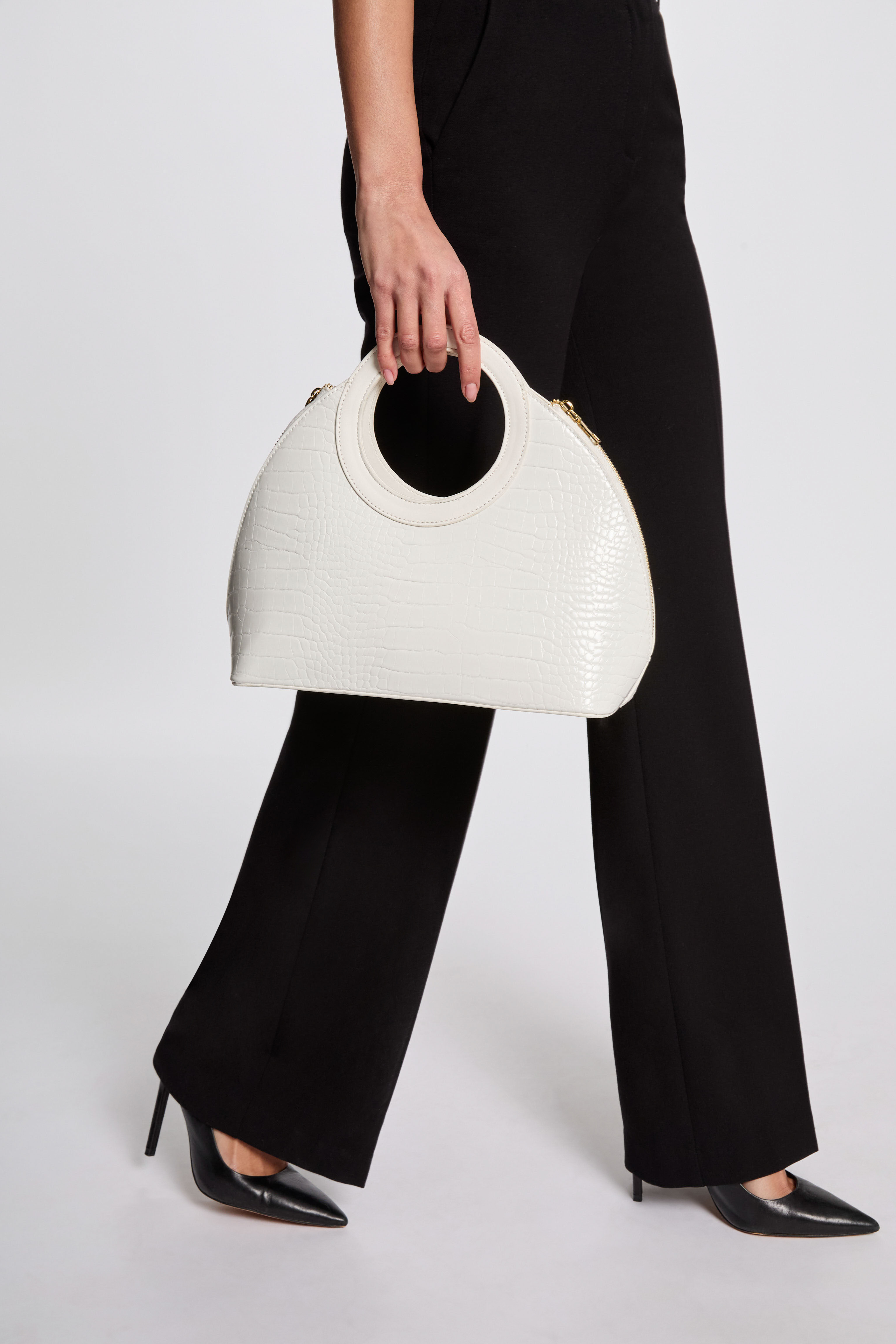 handbag croc effect white women Handbag croc effect white women