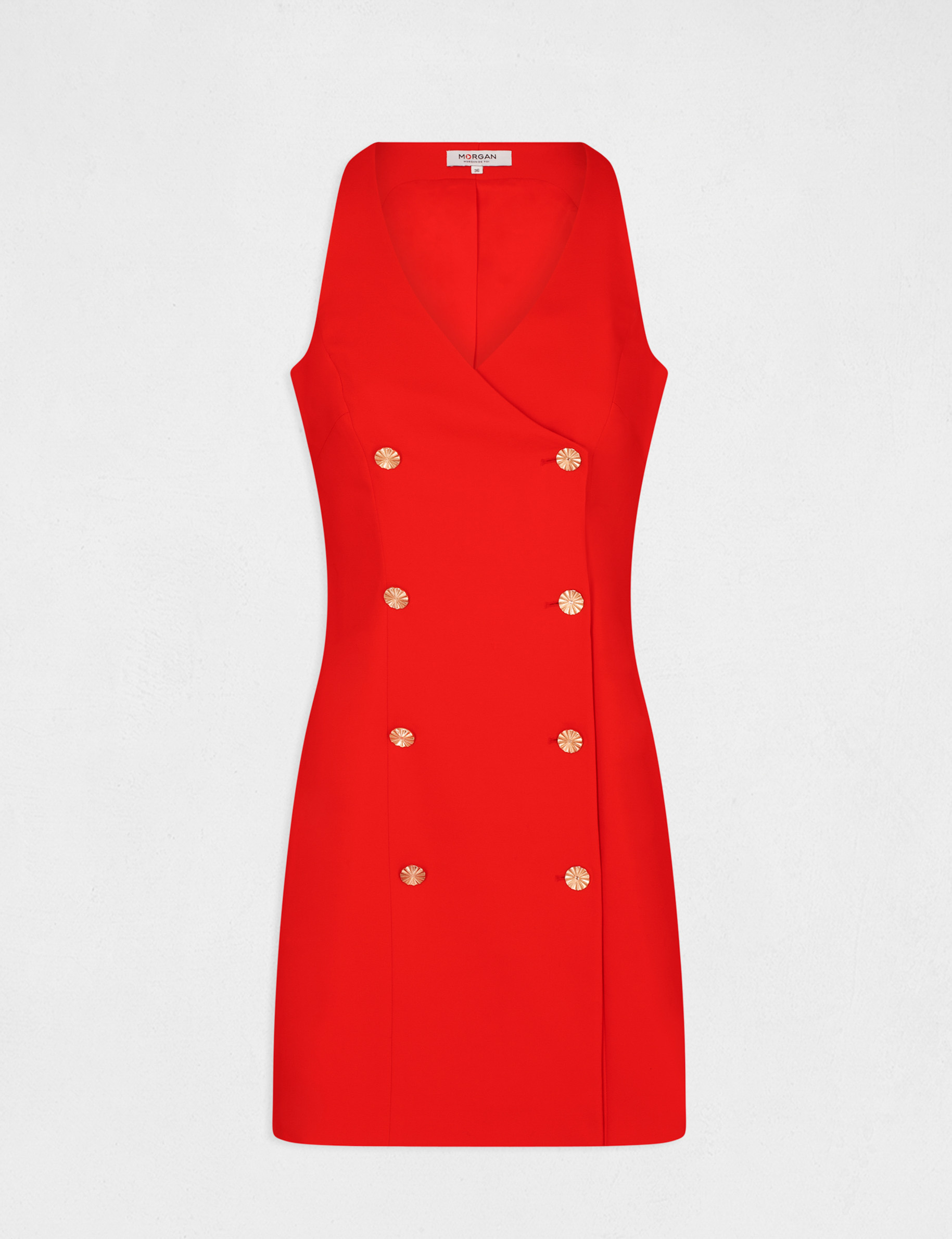 Sleeveless wrap dress red ladies' Sleeveless wrap dress red ladies'