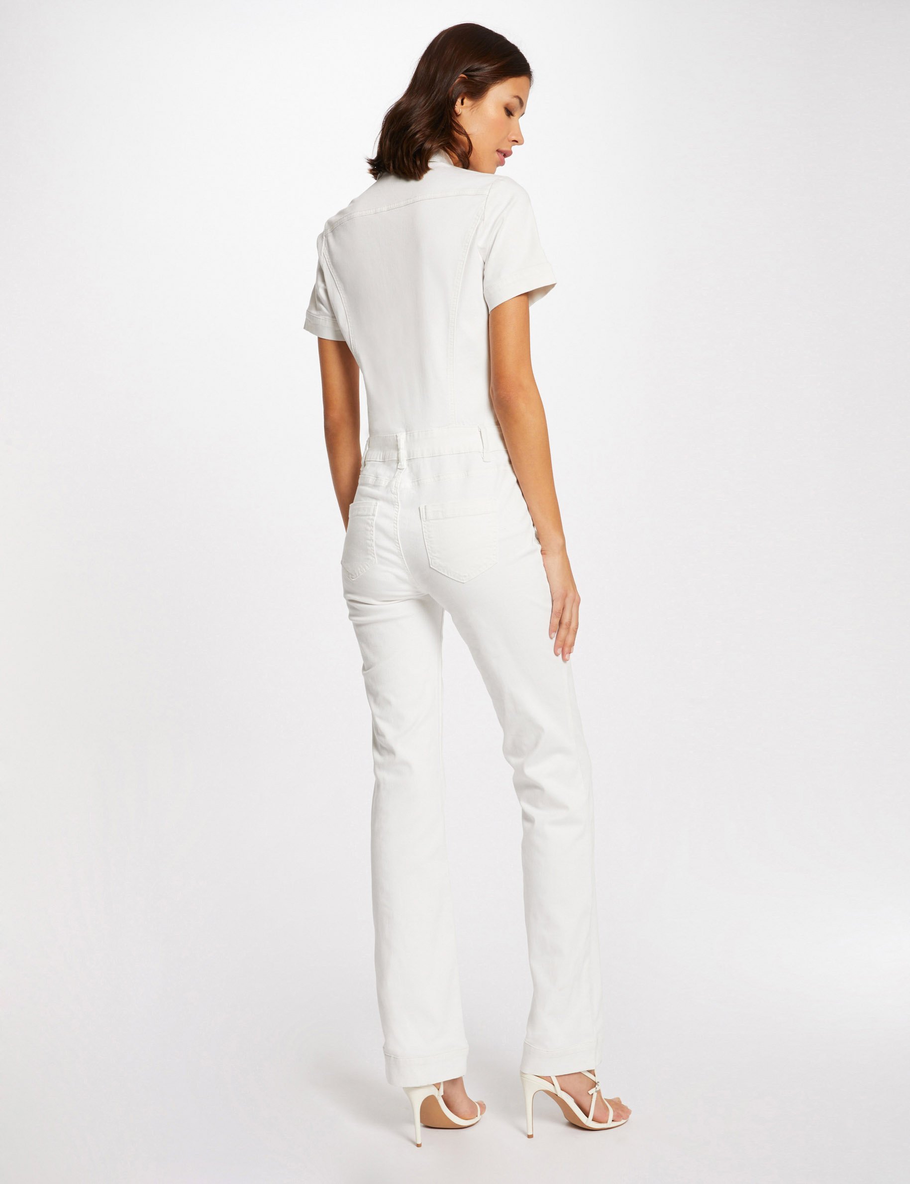 Flare buttoned jumpsuit ecru women
