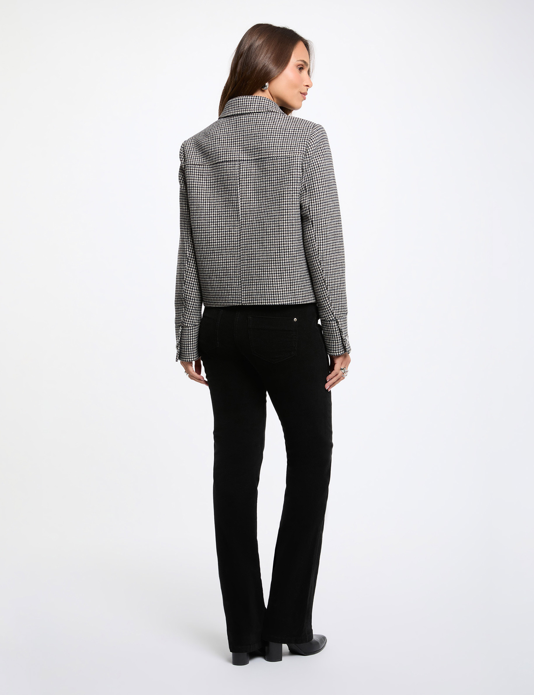 Short jacket with tailored collar multicolor women