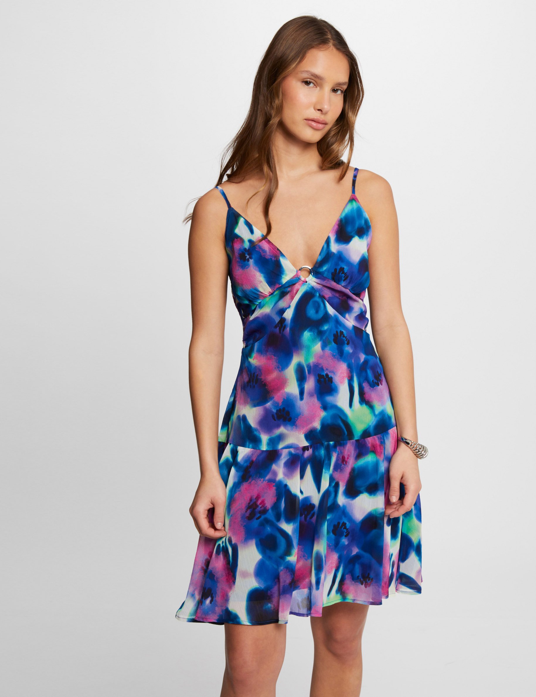 Printed A-line mini dress multico ladies'