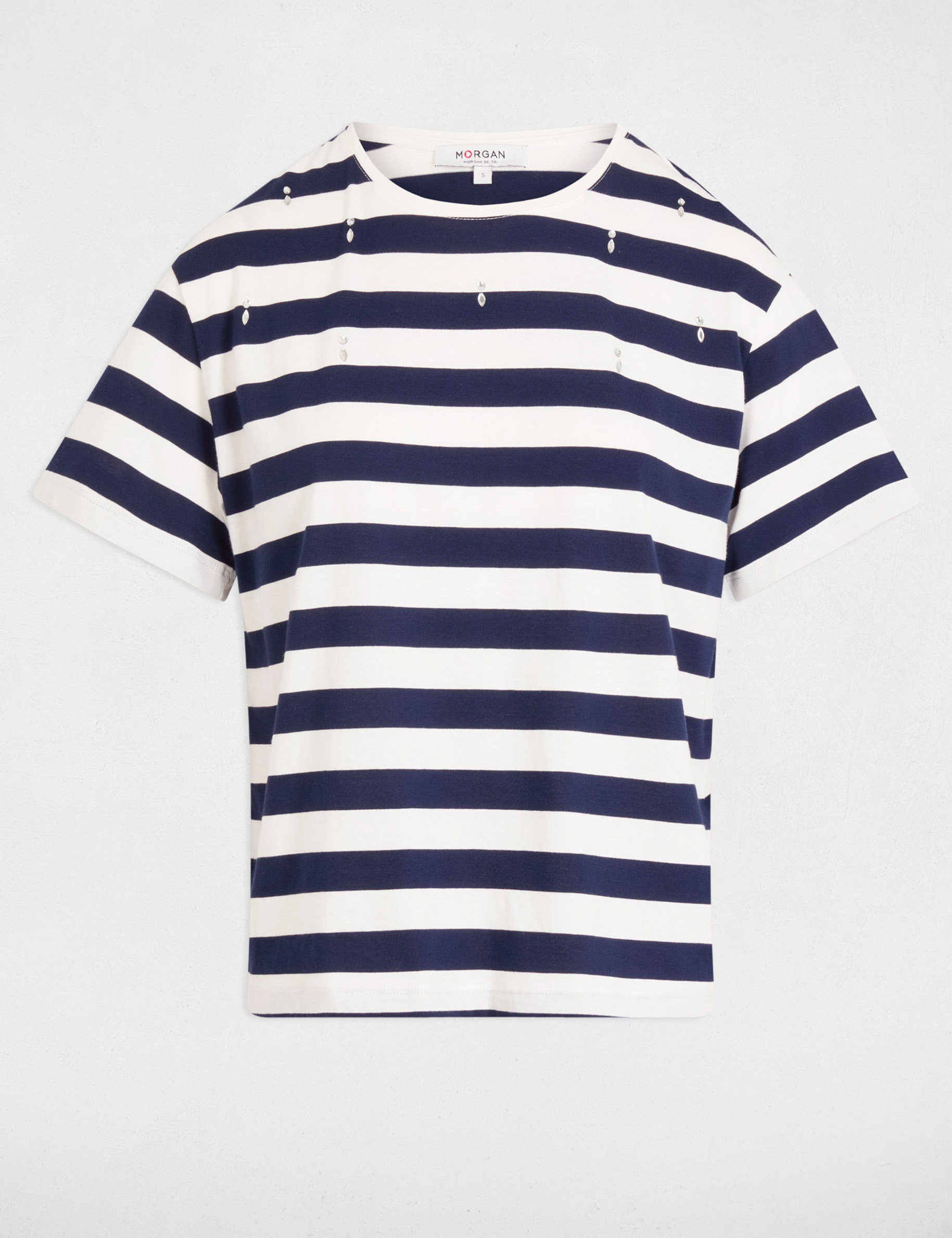 t shirt manches courtes raye blanc femme T-shirt manches courtes rayé blanc femme