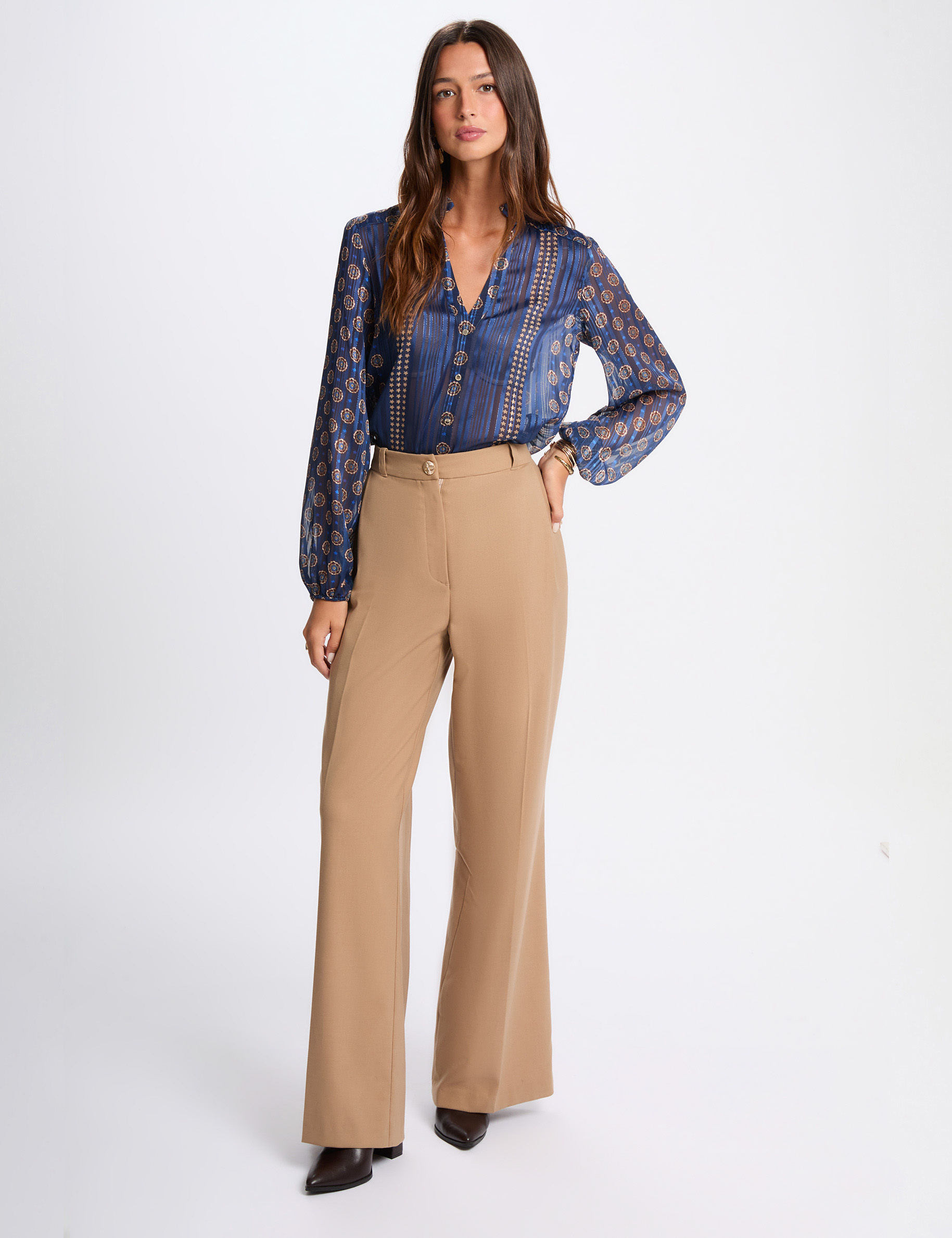 Flowy printed shirt multicolor women