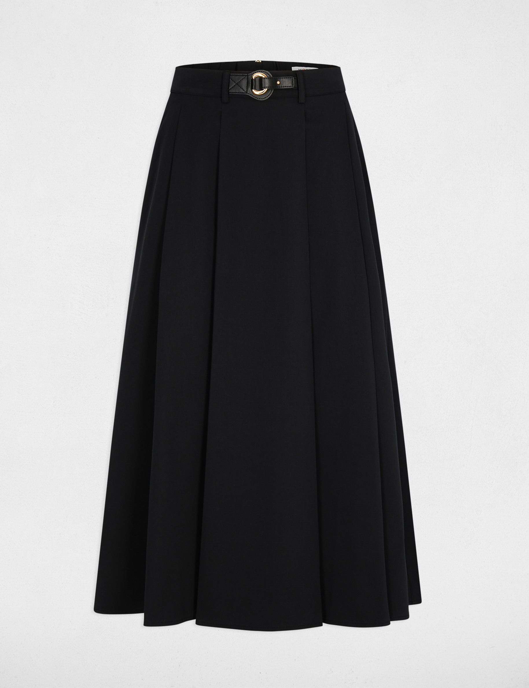 high waisted flared skirt black women High-waisted flared skirt black women