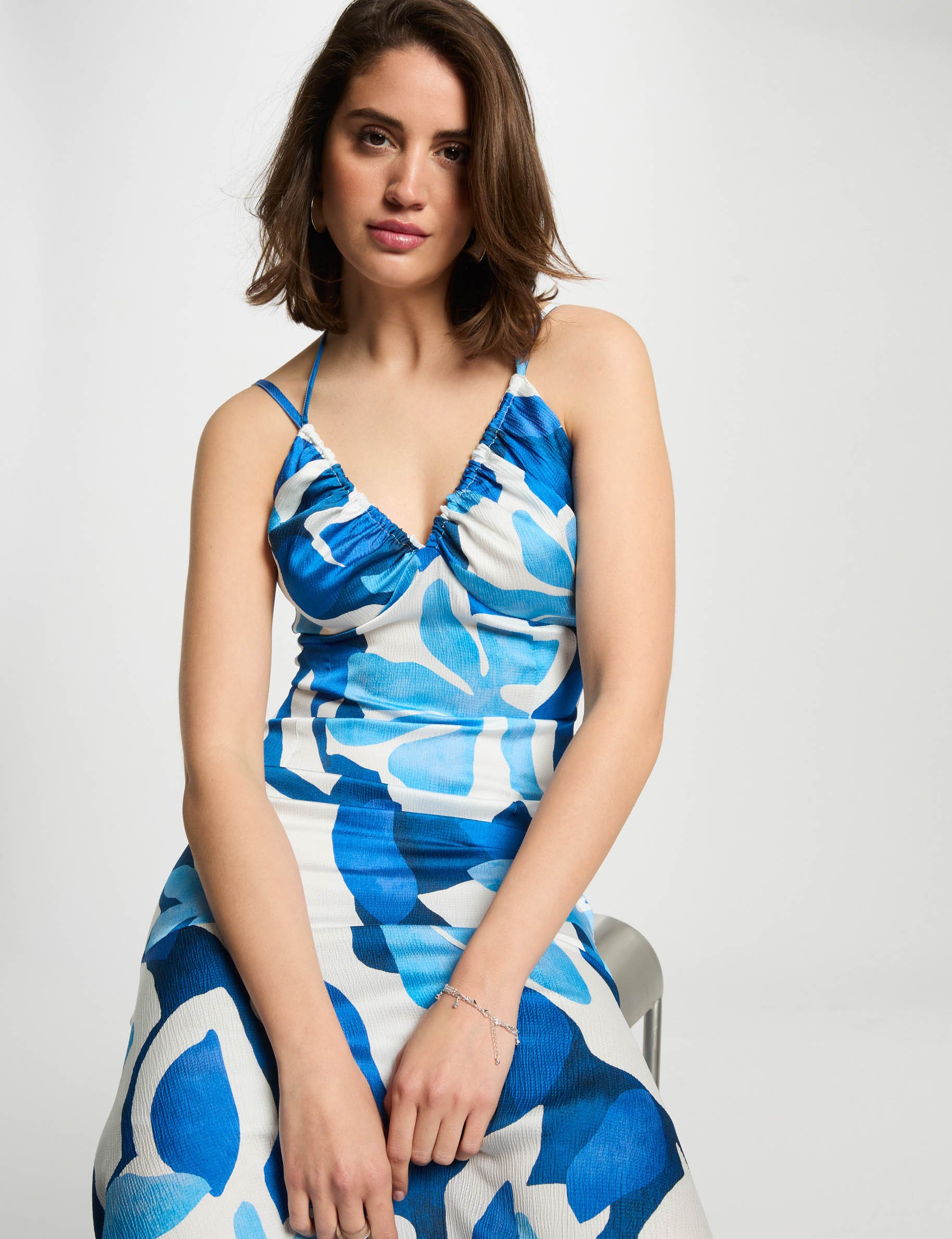 robe longue droite imprimee multicolore femme Robe longue droite imprimée multicolore femme