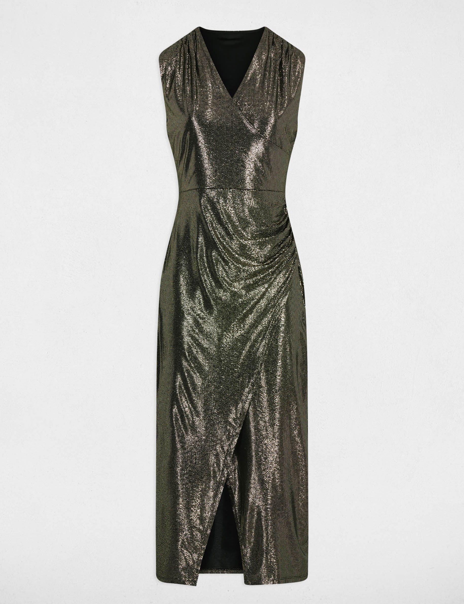 Sleeveless midi dress gold yellow women
