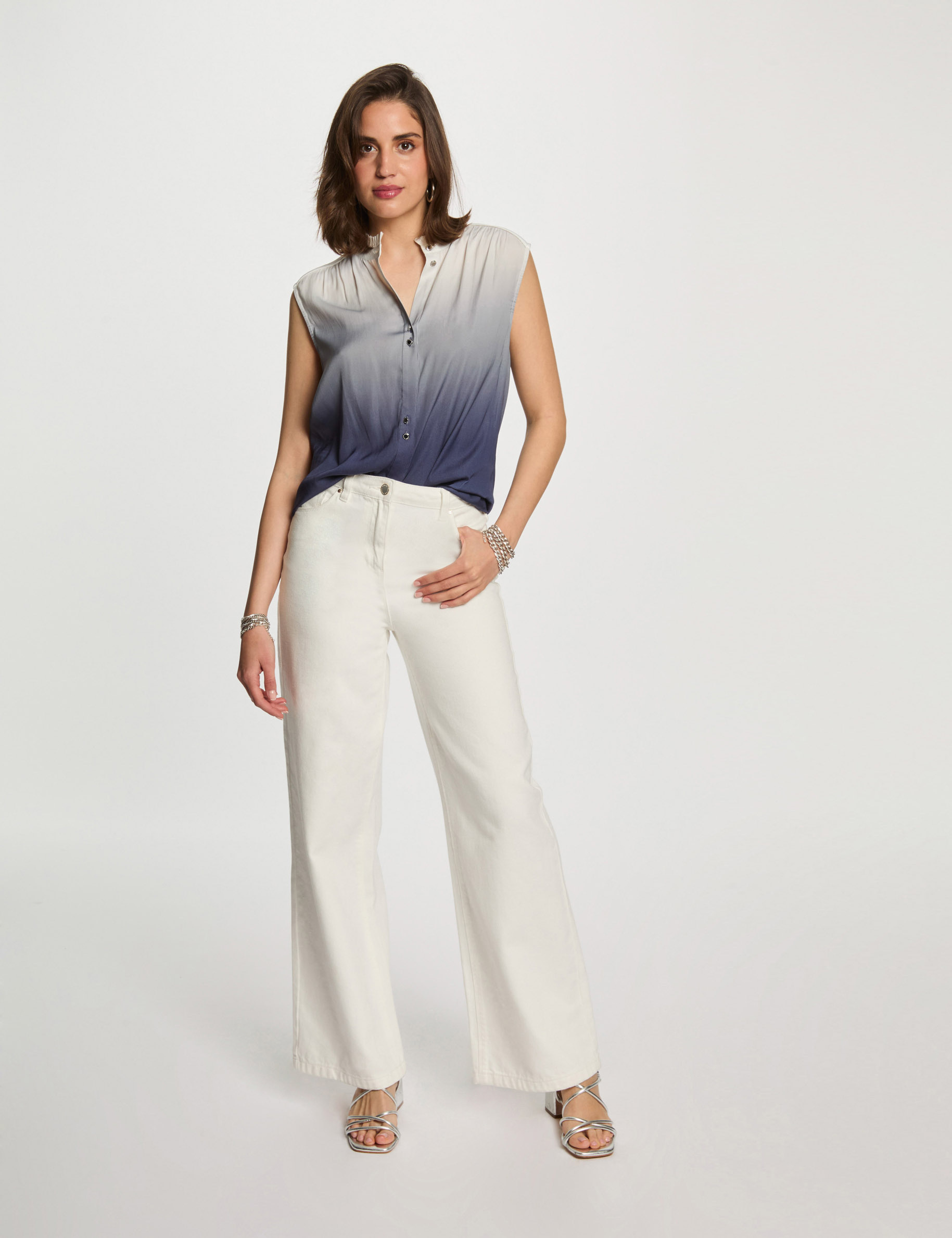 chemise sans manches multicolore femme Chemise sans manches multicolore femme