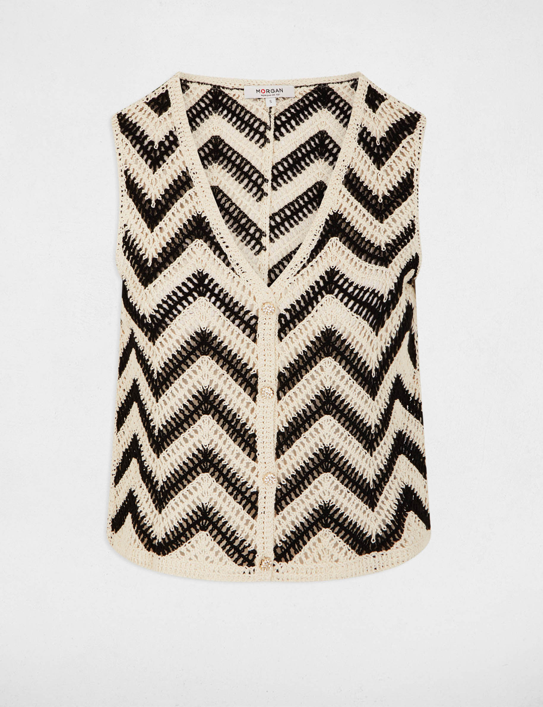 Sleeveless V-neck cardigan black women
