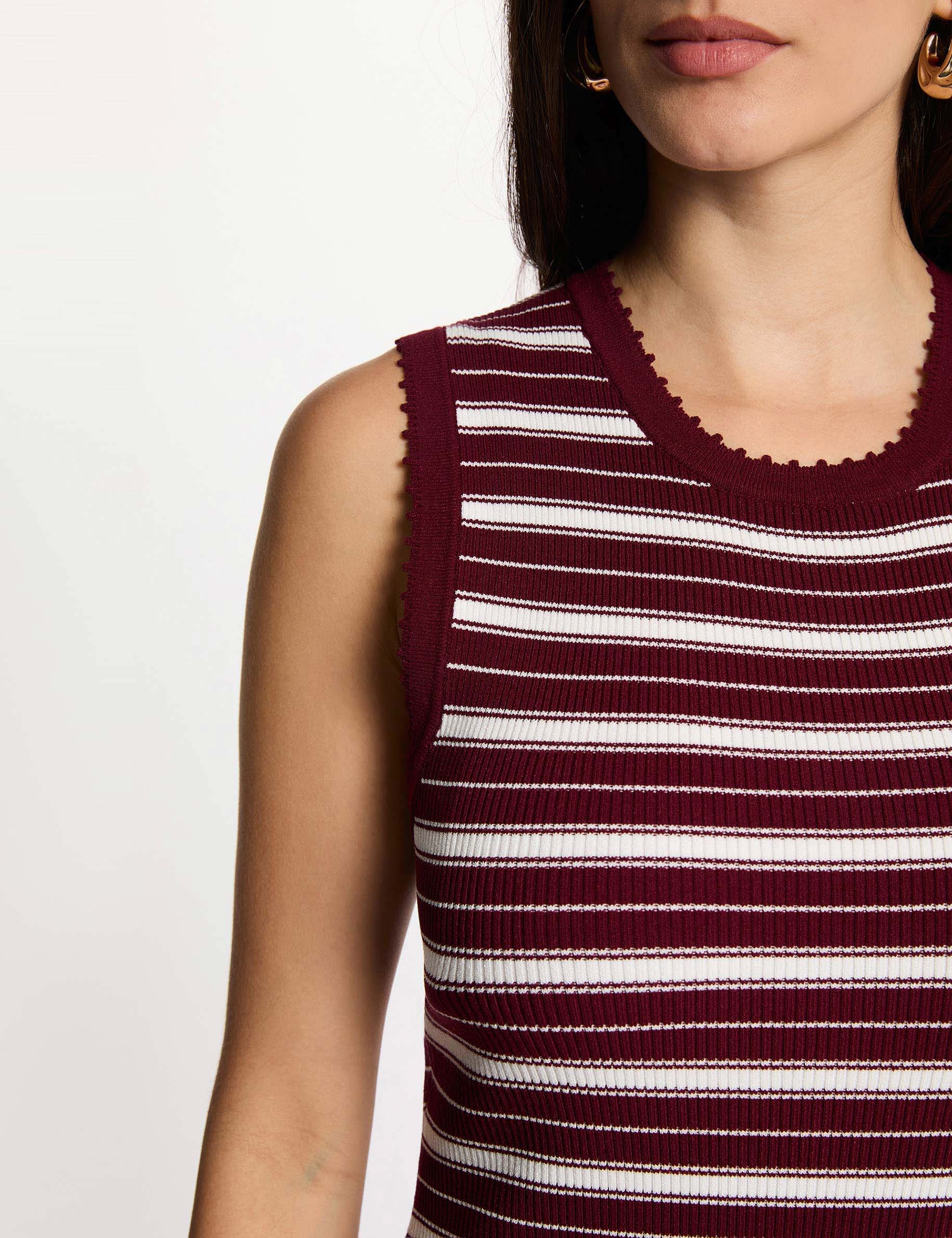 Sleeveless knitted dress bordeaux women