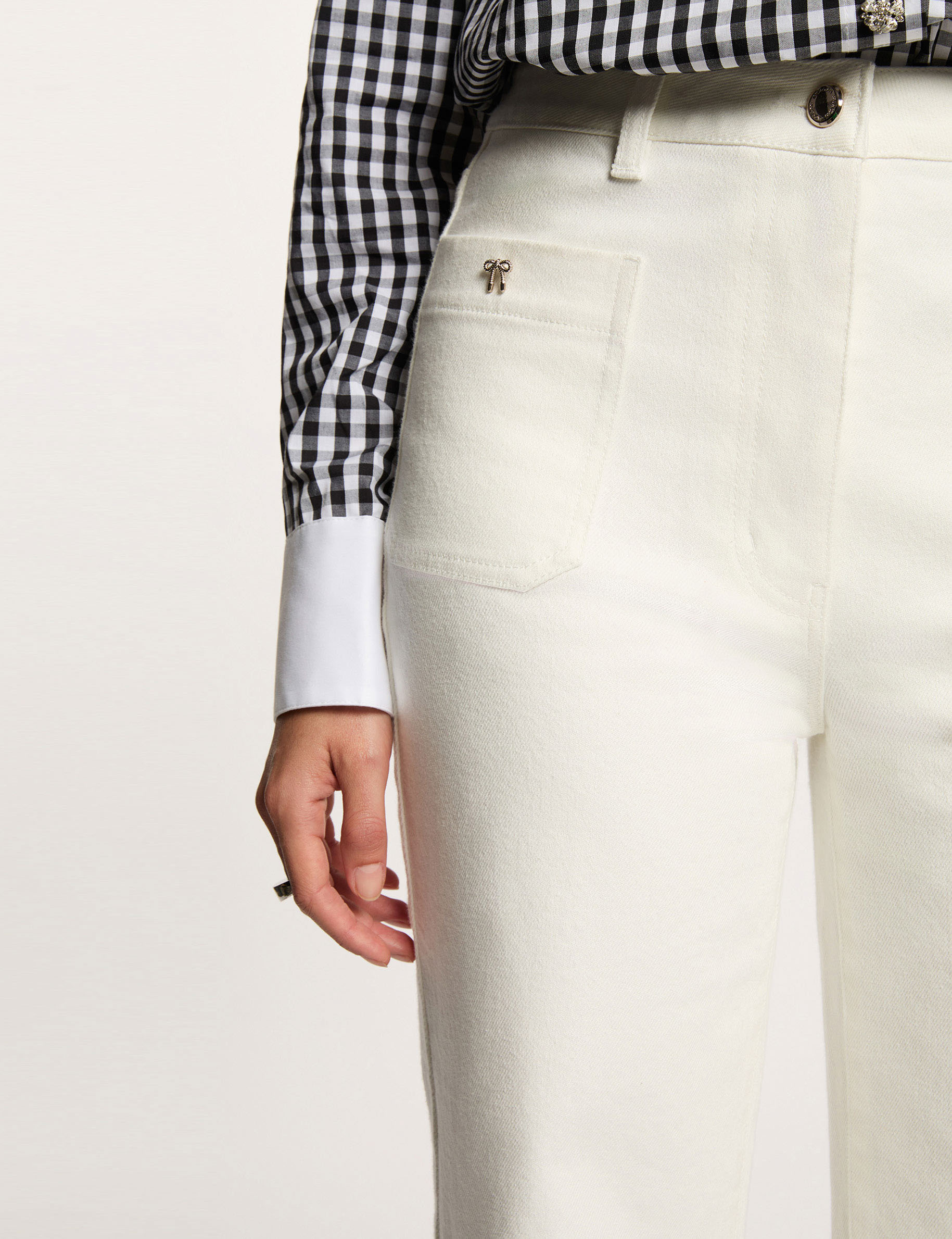 Wide 7/8 jeans white women
