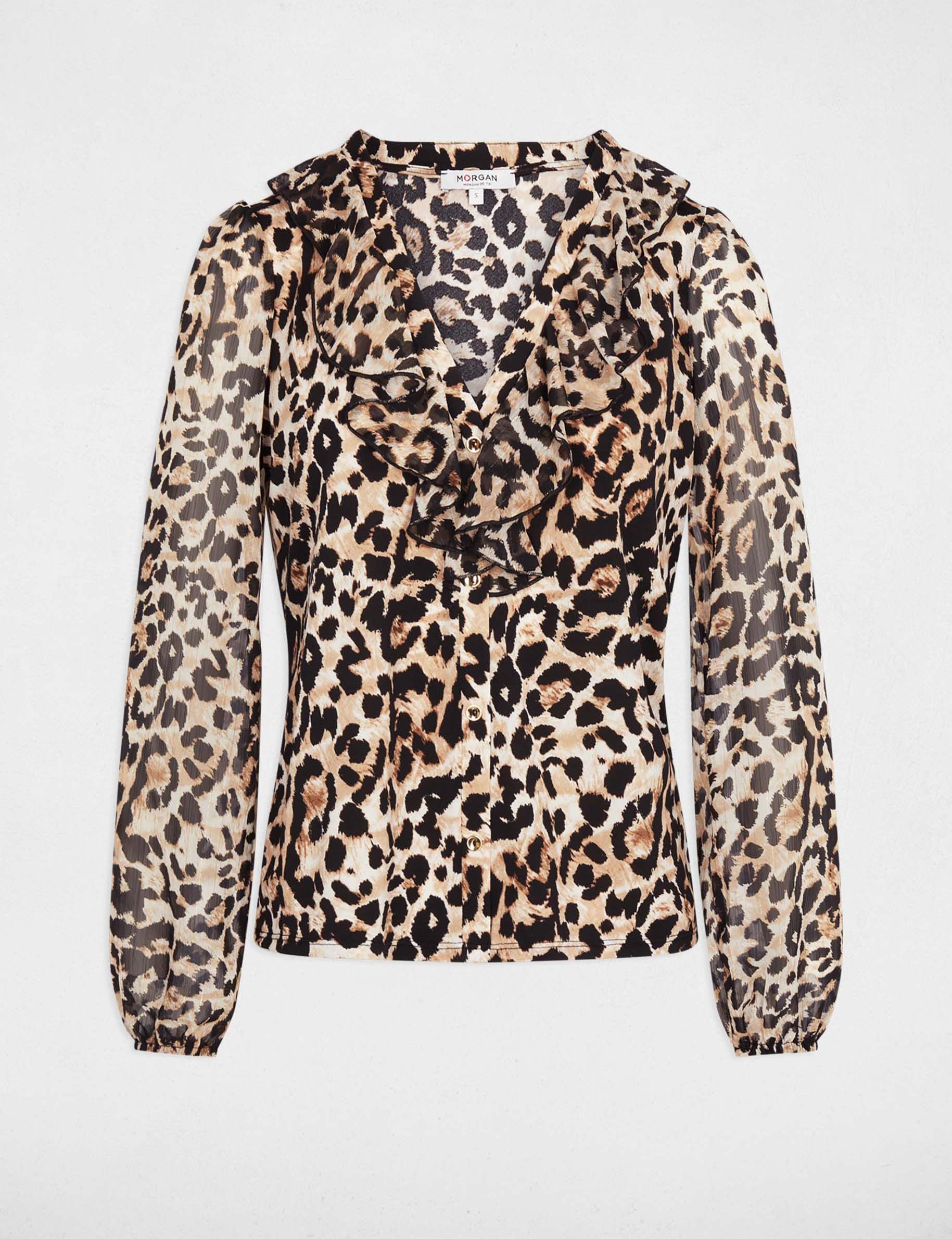 V-neck voile t-shirt multicolor women